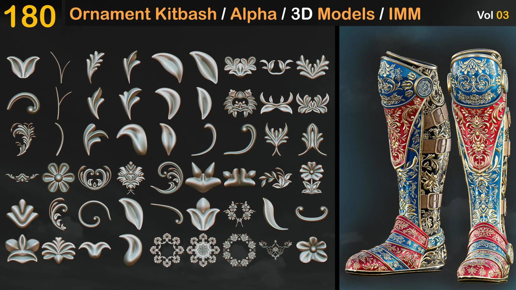 180 Ornament Kitbash / Alpha / 3D Models / IMM vol 03