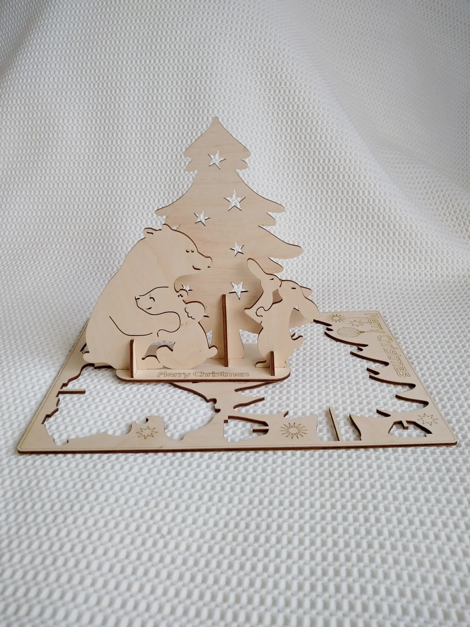 Christmas card, gift 3D Puzzles vector svg dxf files for laser cut. Laser template Christmas greetings, Laser model Christmas souvenir card.