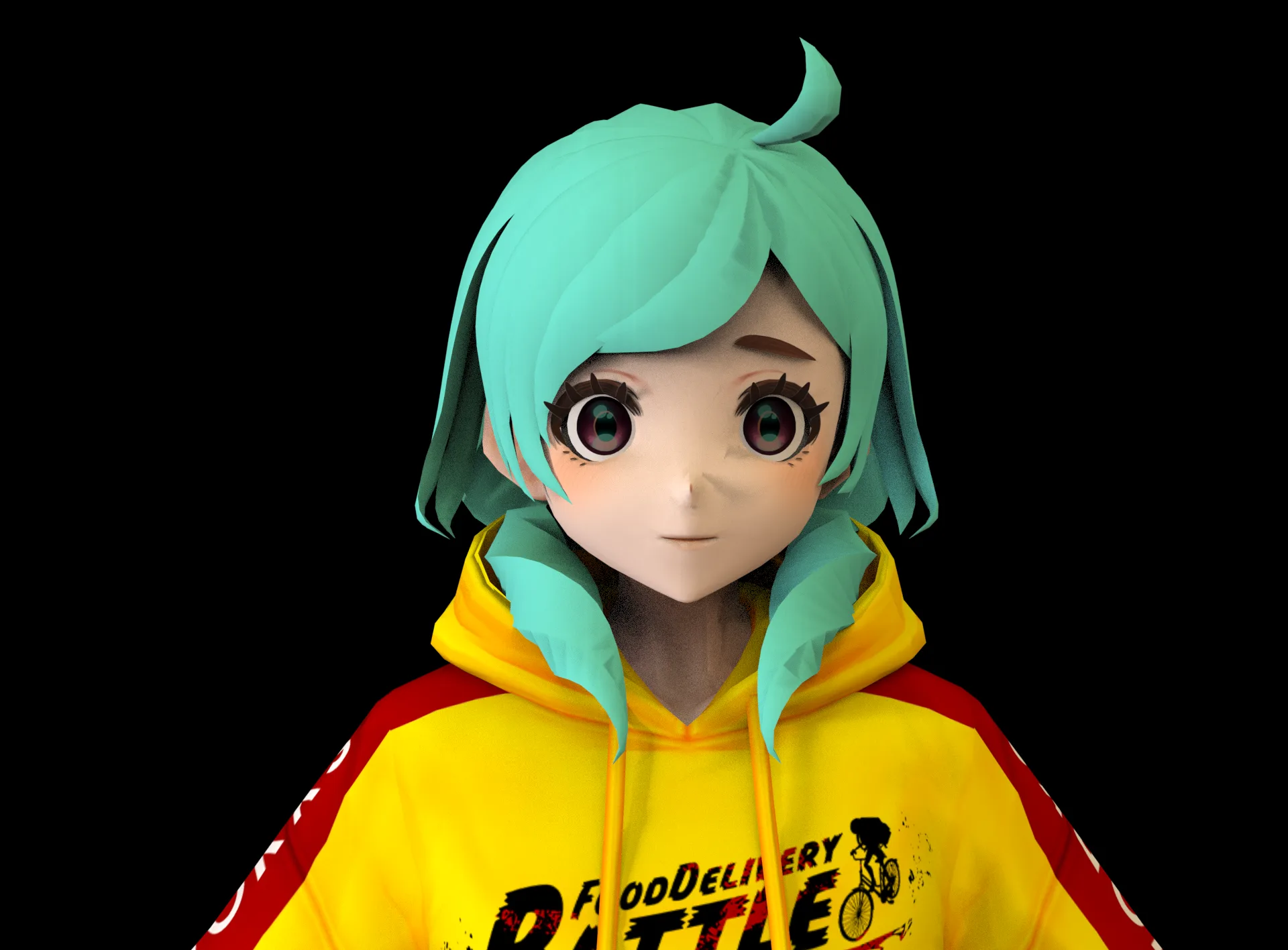 game ready Low Poly Anime Character 3