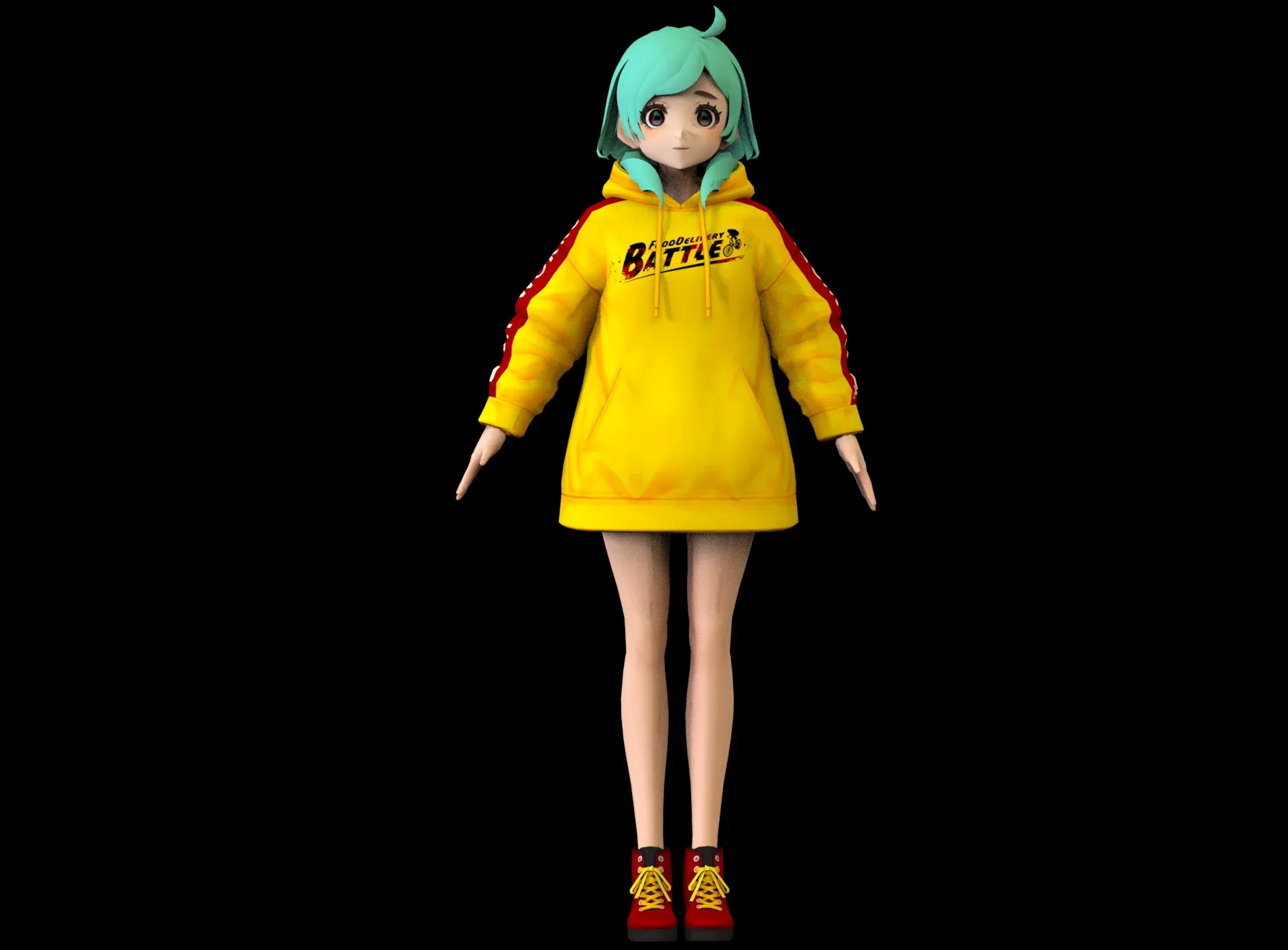 game ready Low Poly Anime Character 3