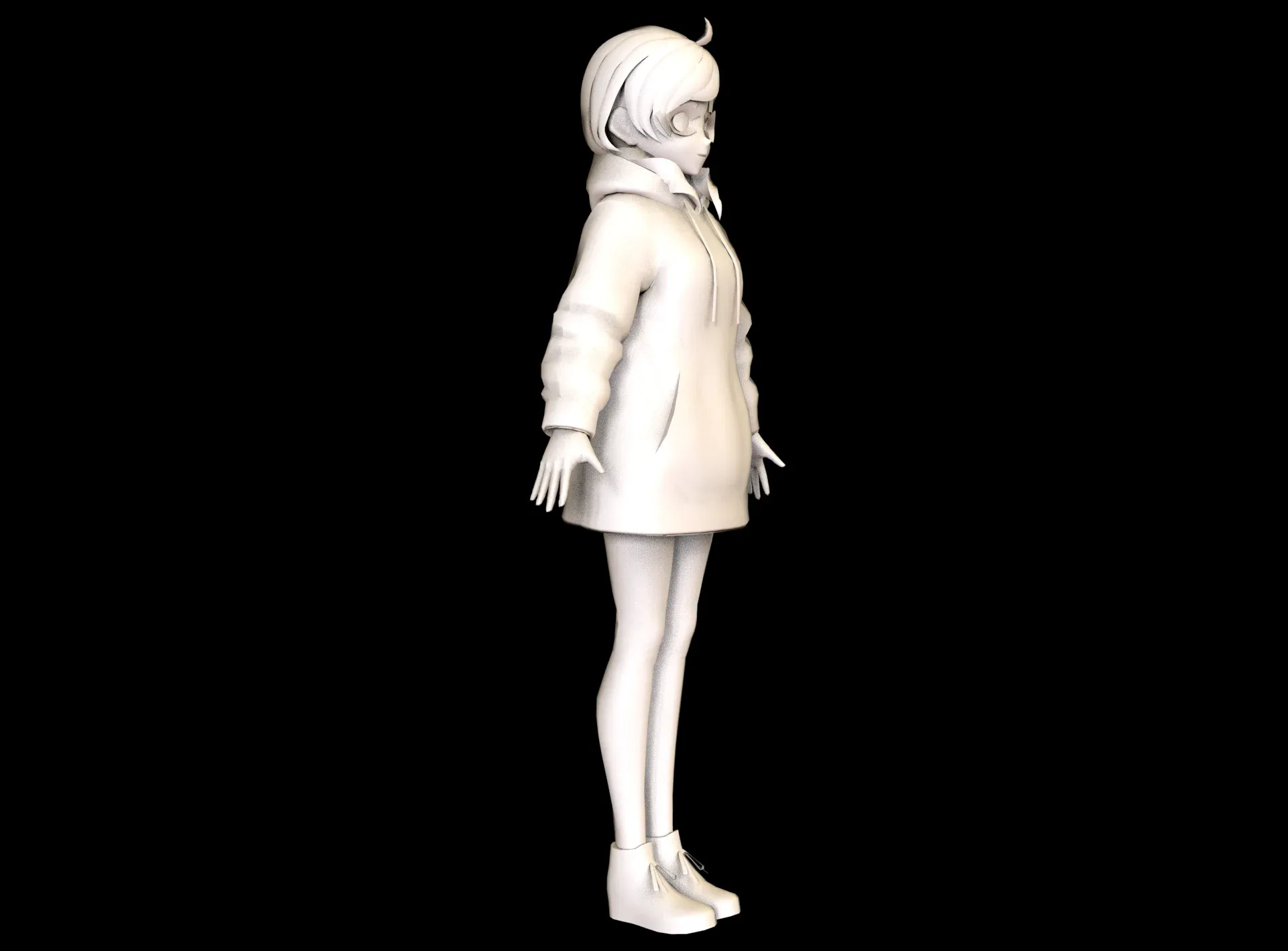 game ready Low Poly Anime Character 3