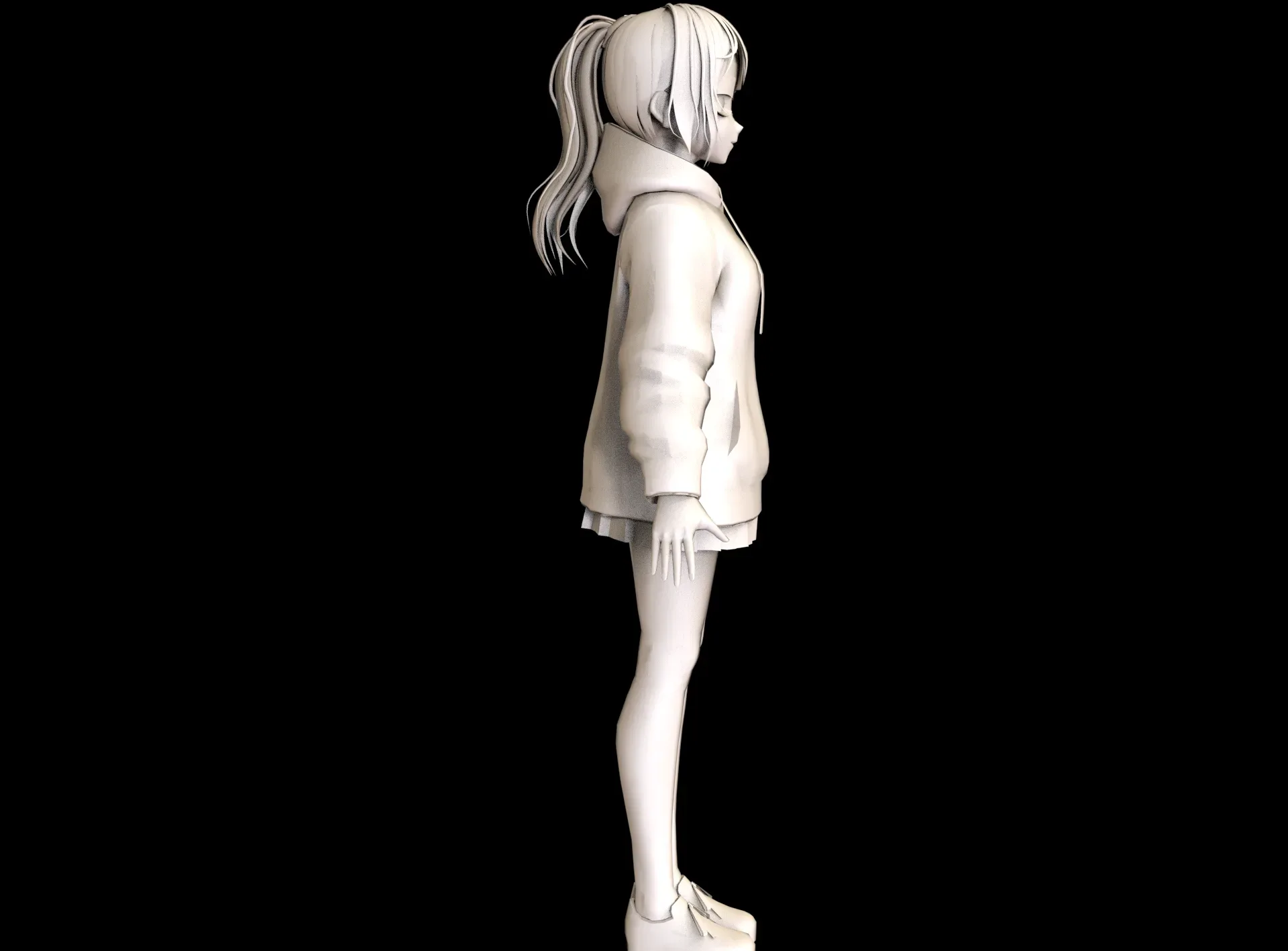 game ready Low Poly Anime Character 6