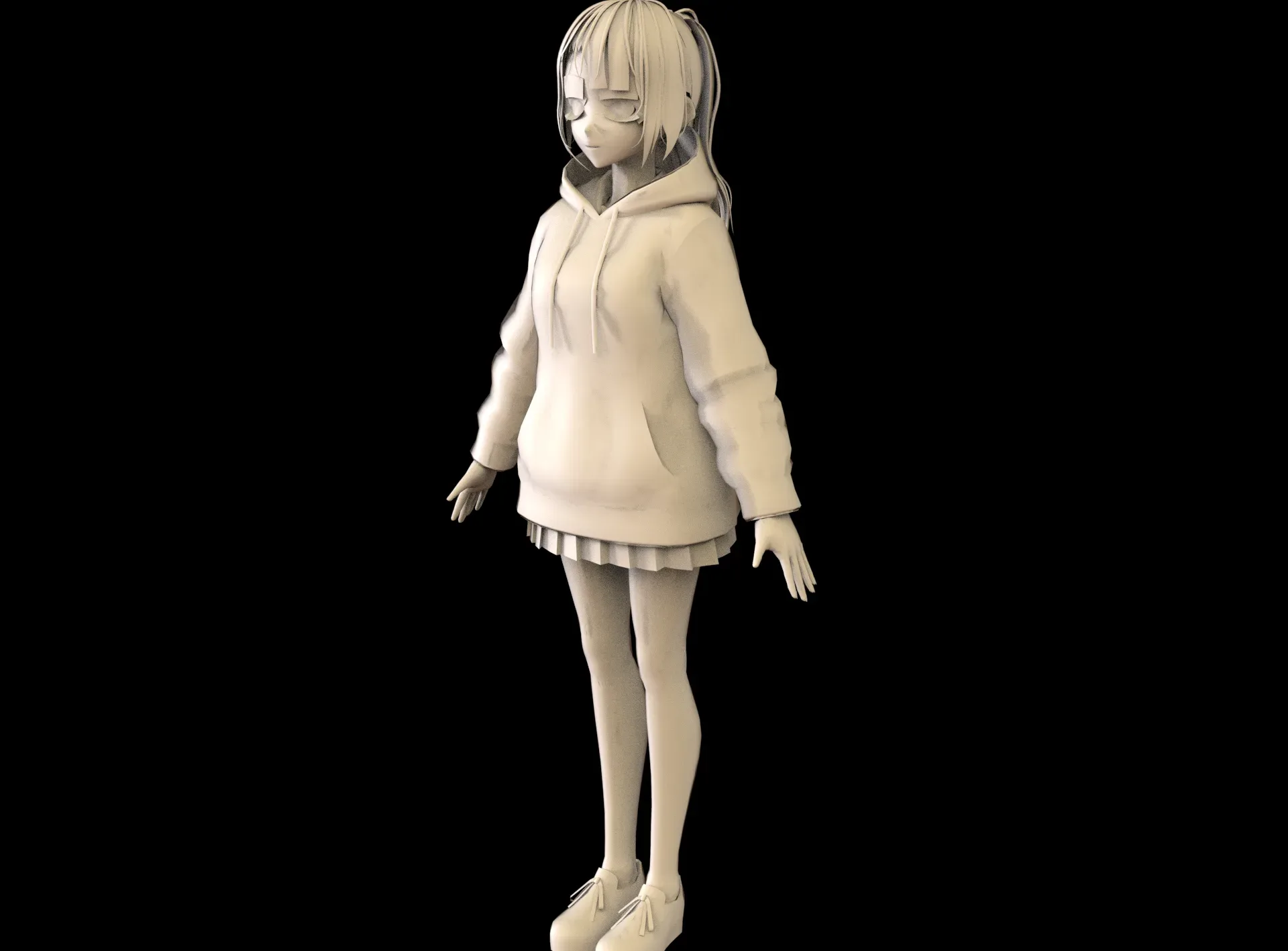 game ready Low Poly Anime Character 6