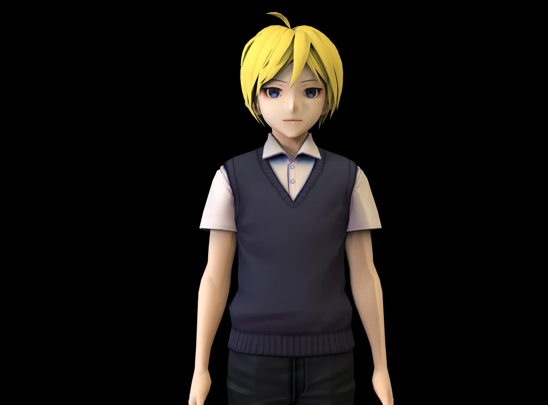 game ready Low Poly Anime Character 7