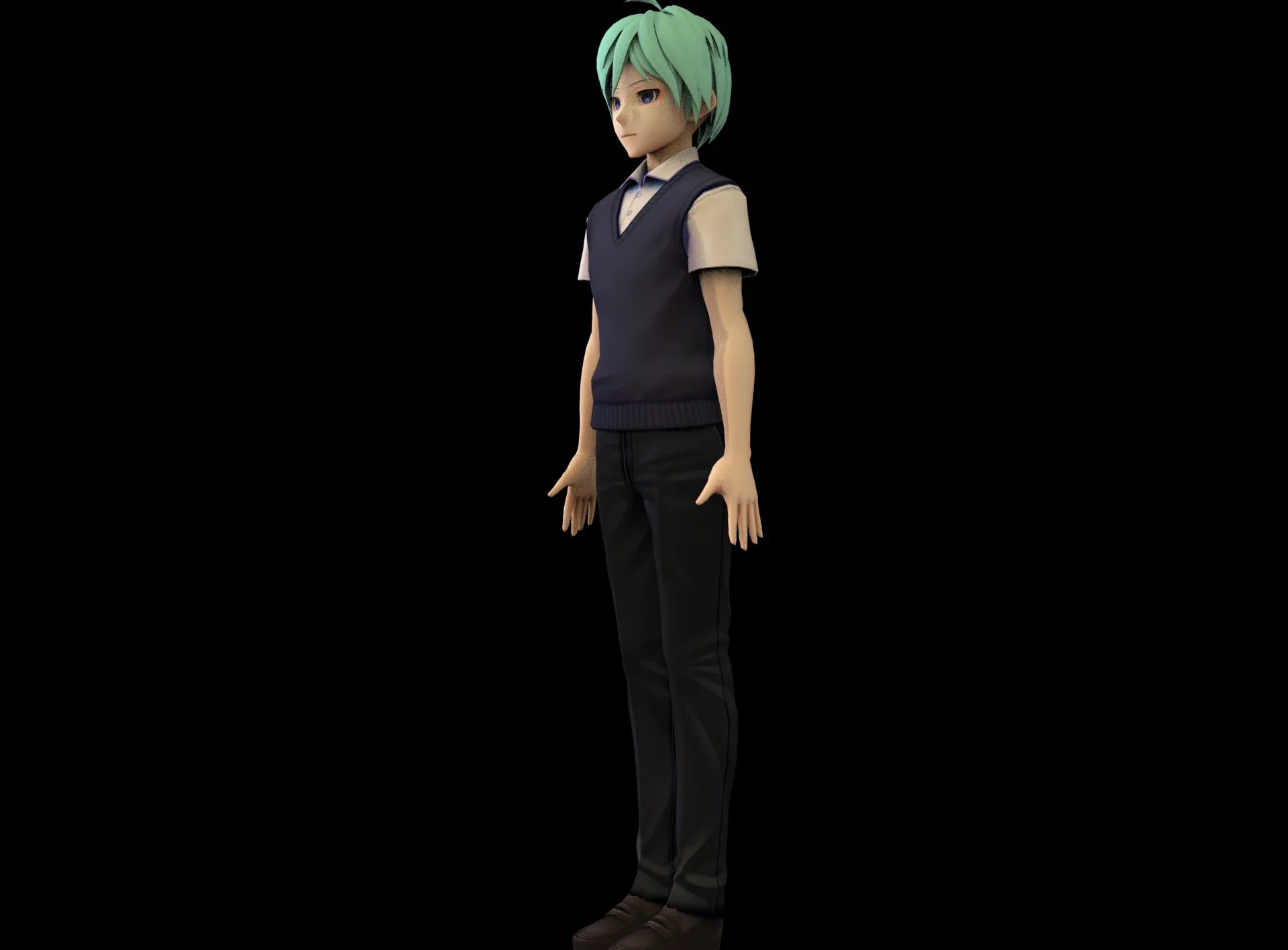 game ready Low Poly Anime Character 7