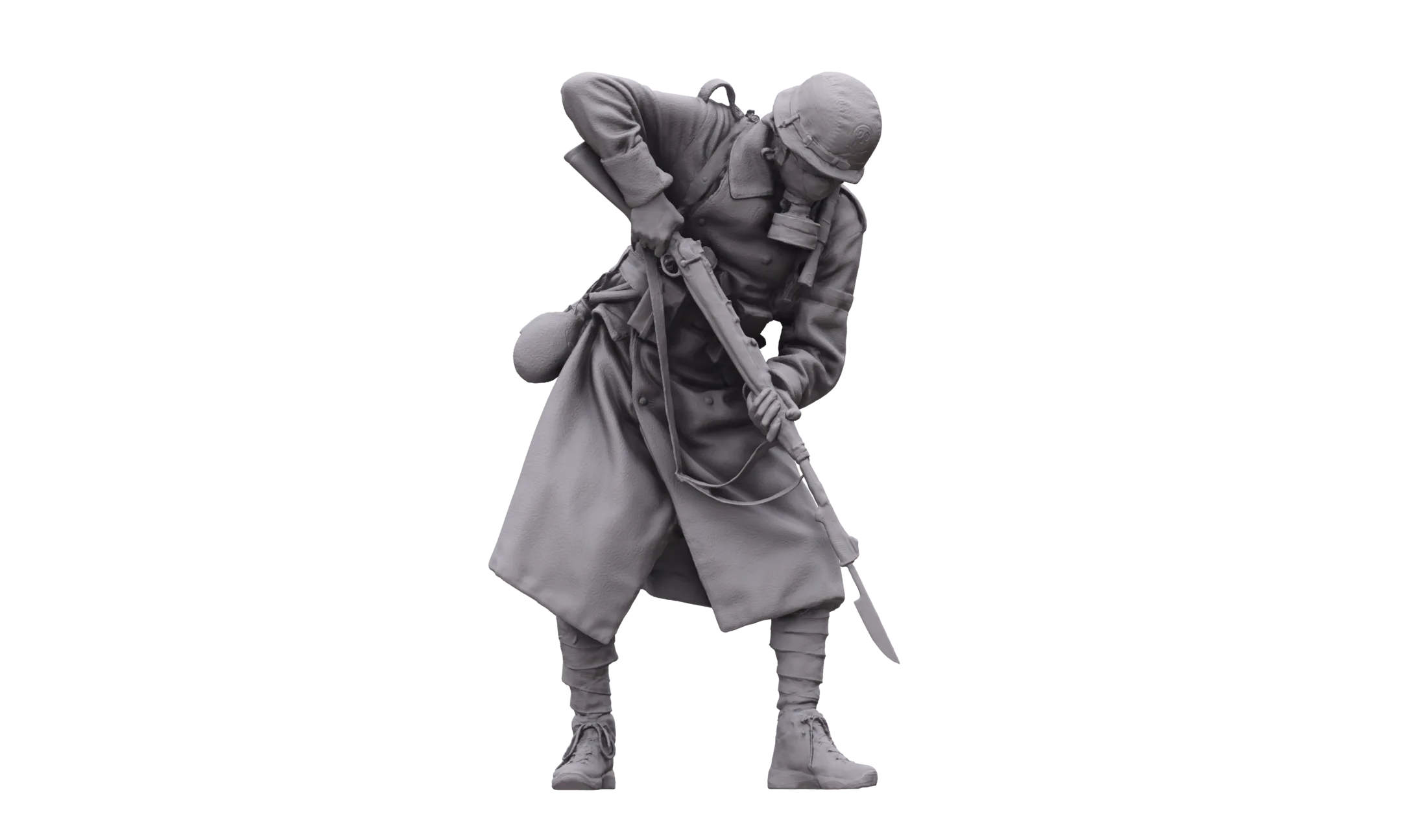 Cleaned Body Scan | 3D Model Owen Reid | Army Stormtrooper Bayonette Aim Down