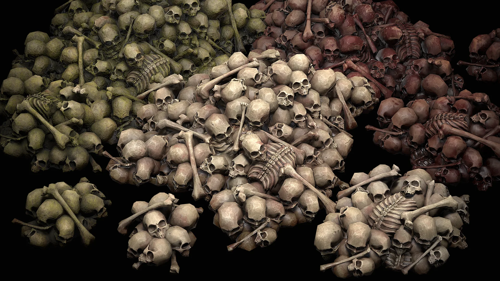 Pile of Bones and Skulls Set