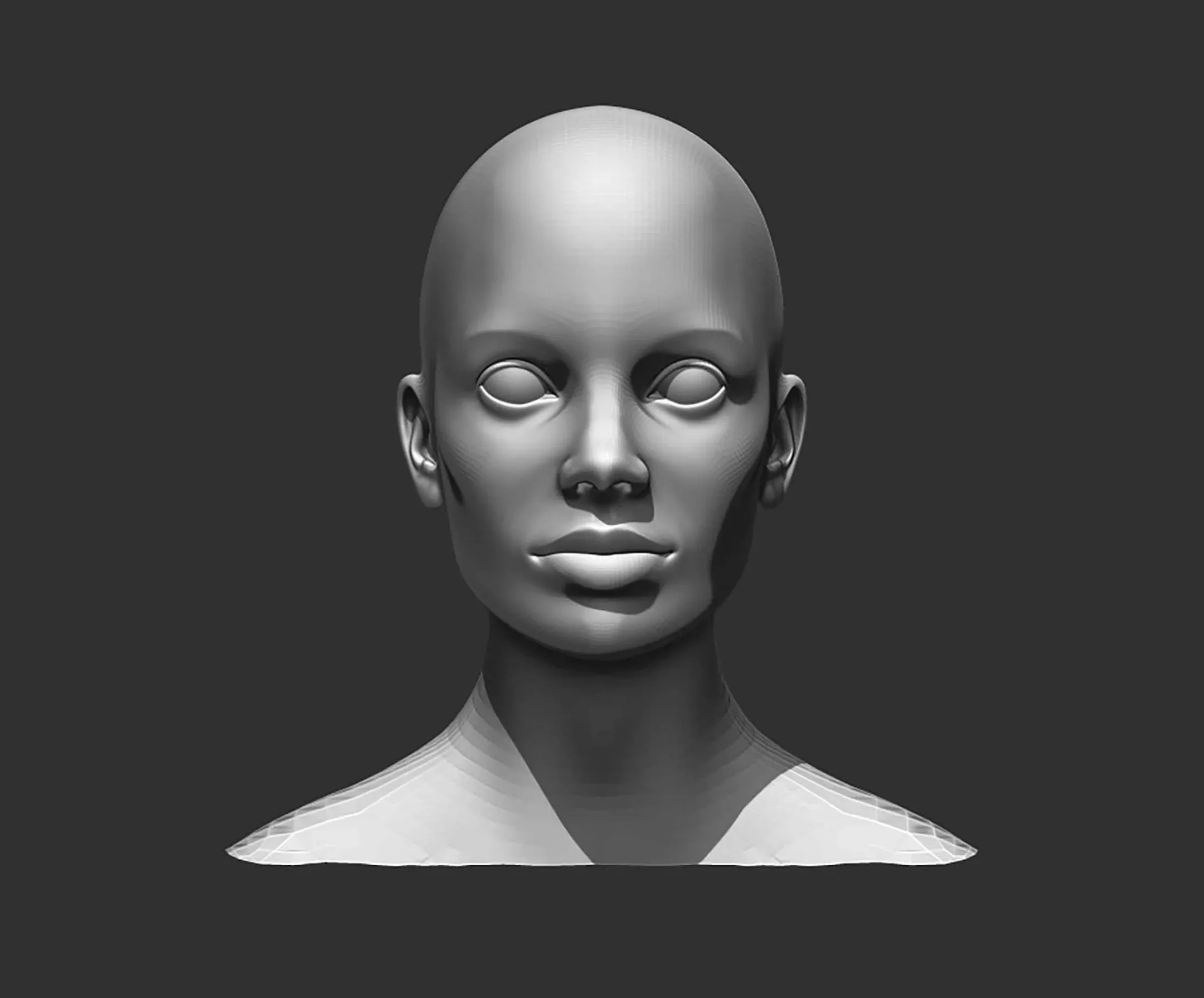 Male and Female Head Realistic Base Mesh #2 3d Model