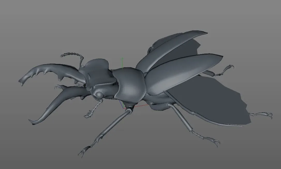 Stag Beetle rigged 3d model