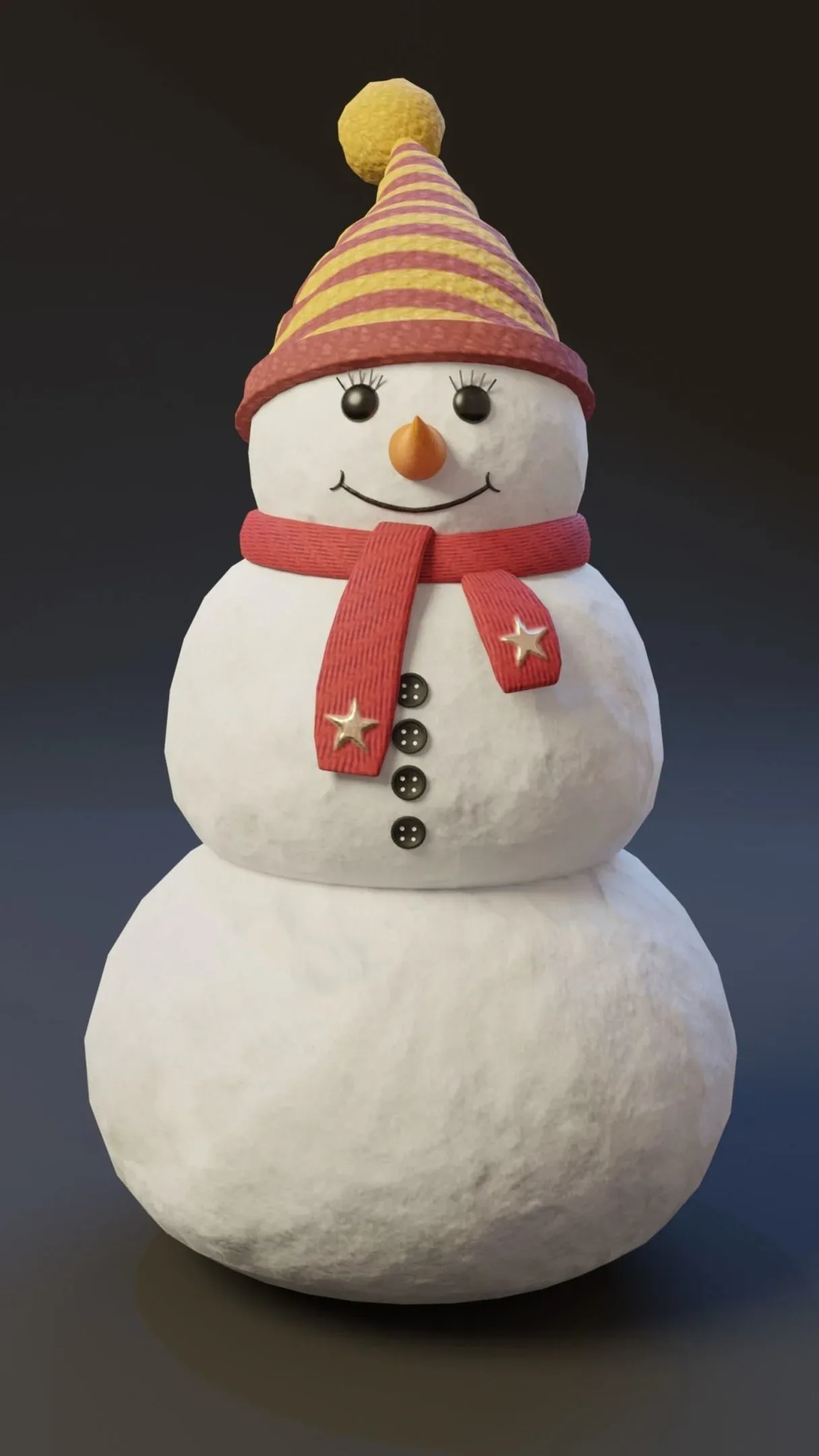 Stylized Snowman 3D Model