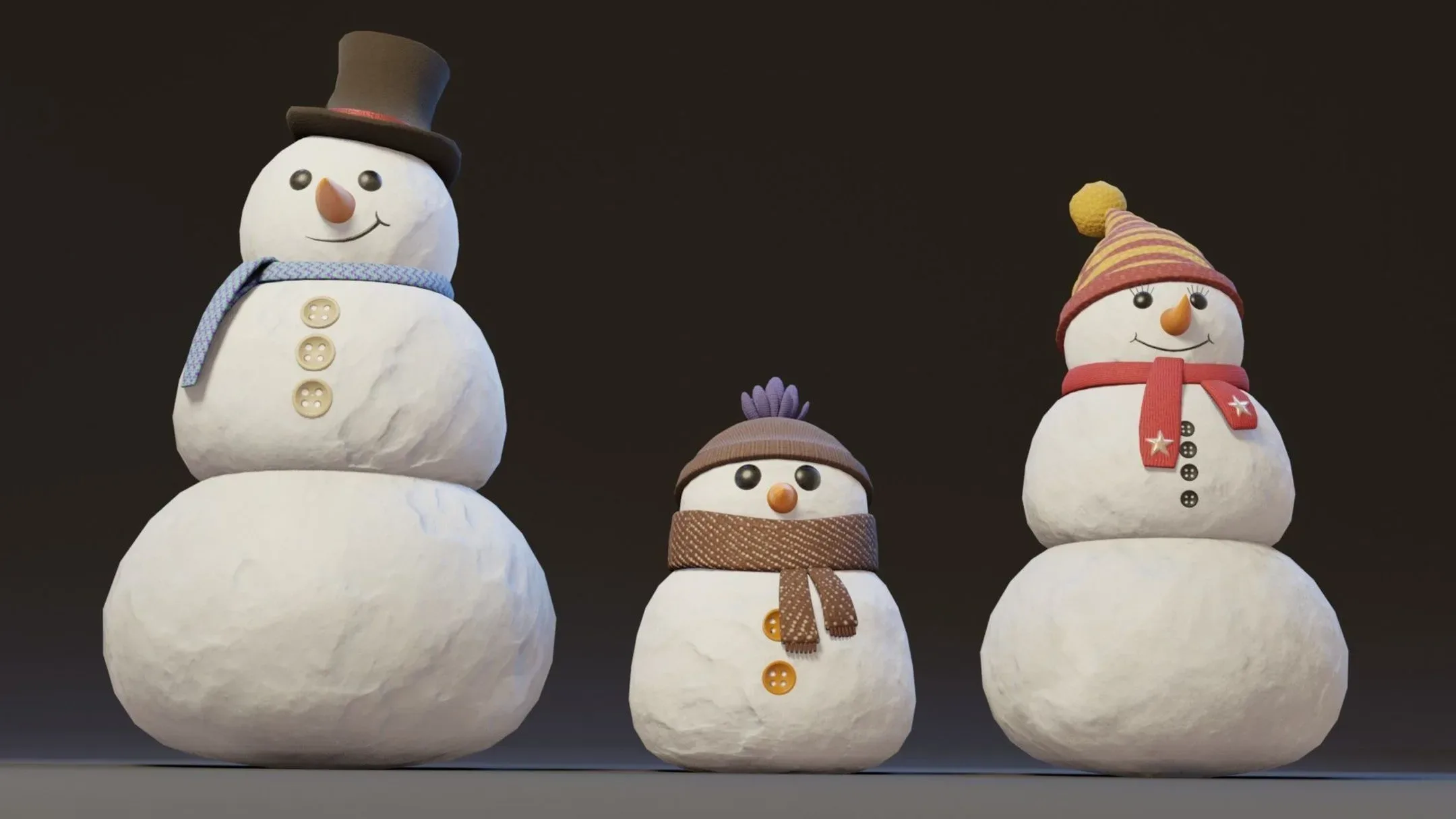 Stylized Snowman 3D Model