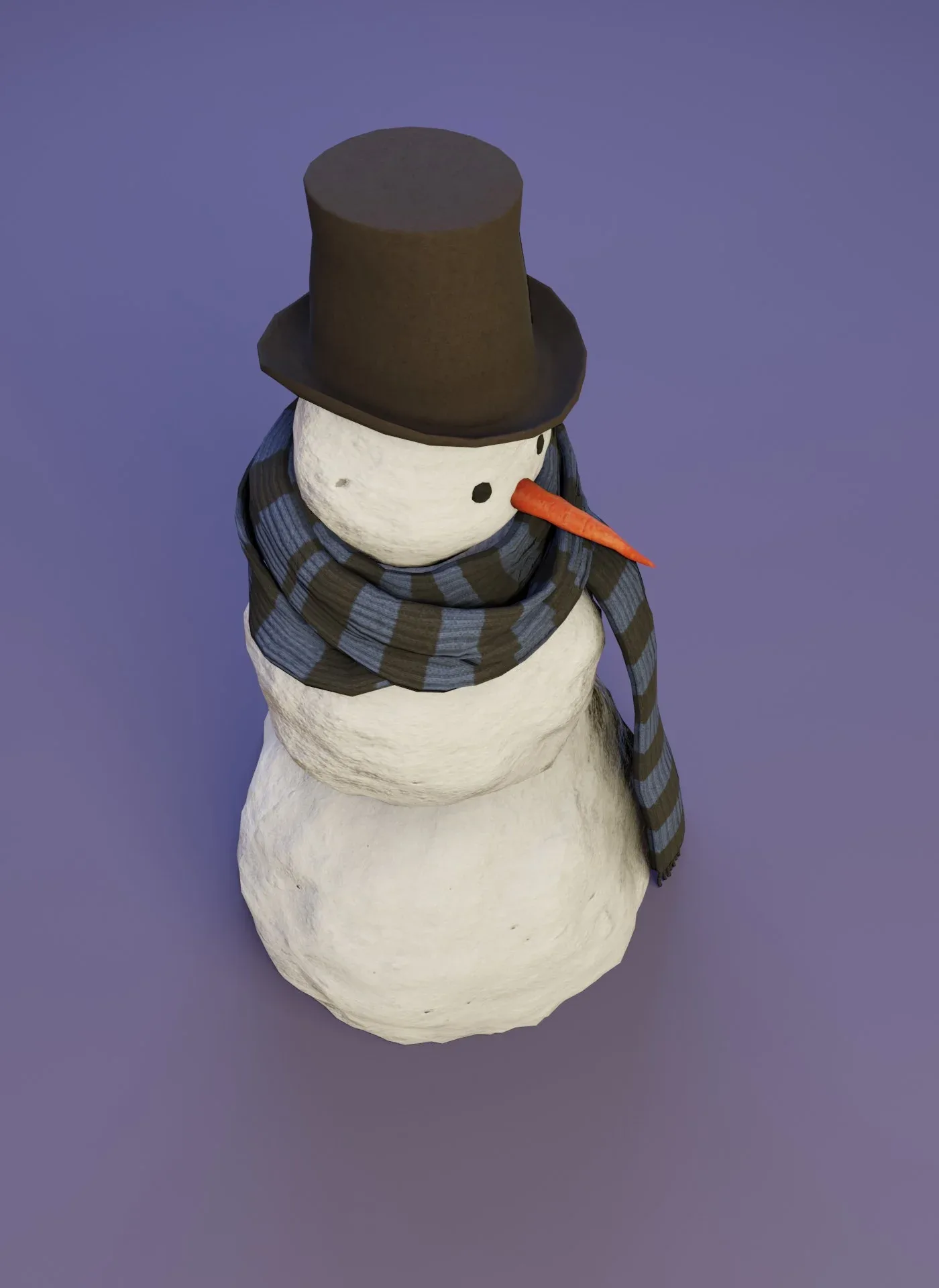 Realistic Snowman 3D Model