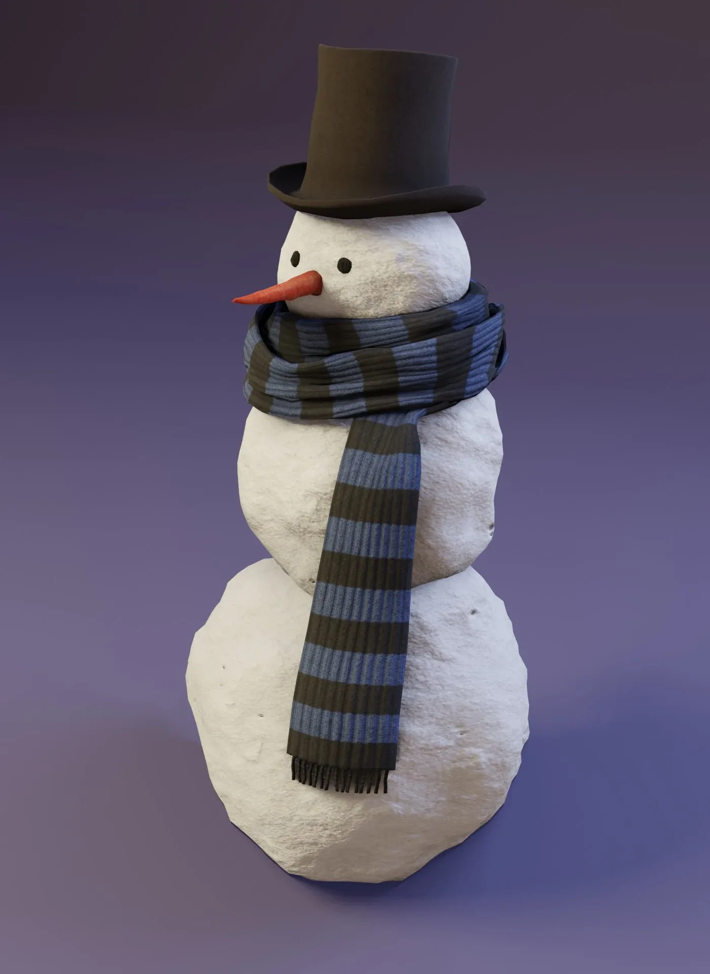 Realistic Snowman 3D Model