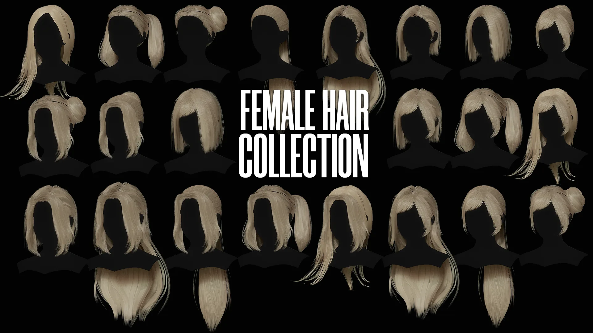 Female Hair Collection - Game Ready