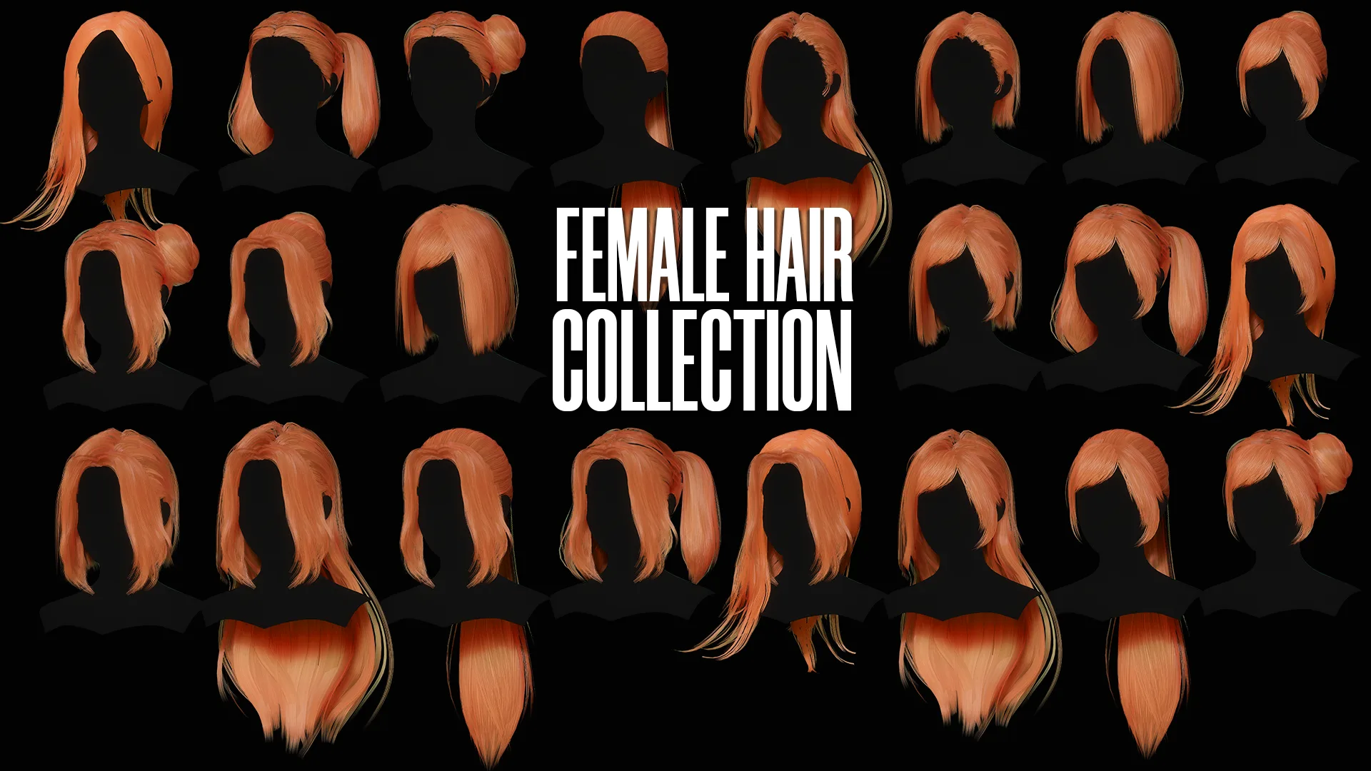 Female Hair Collection - Game Ready