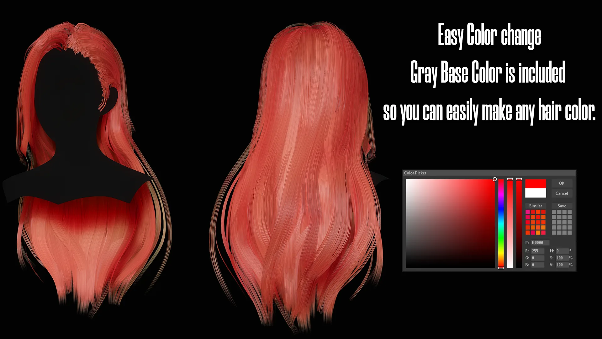 Female Hair Collection - Game Ready