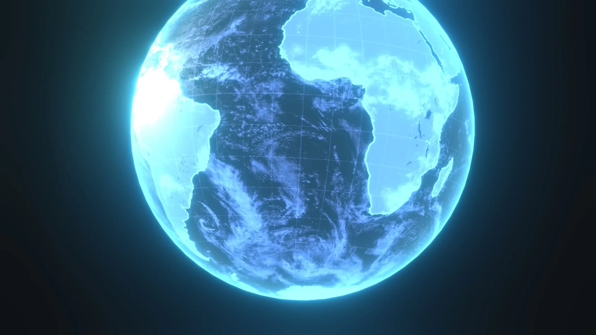 Planet Earth Hologram Sci-Fi 3D Model