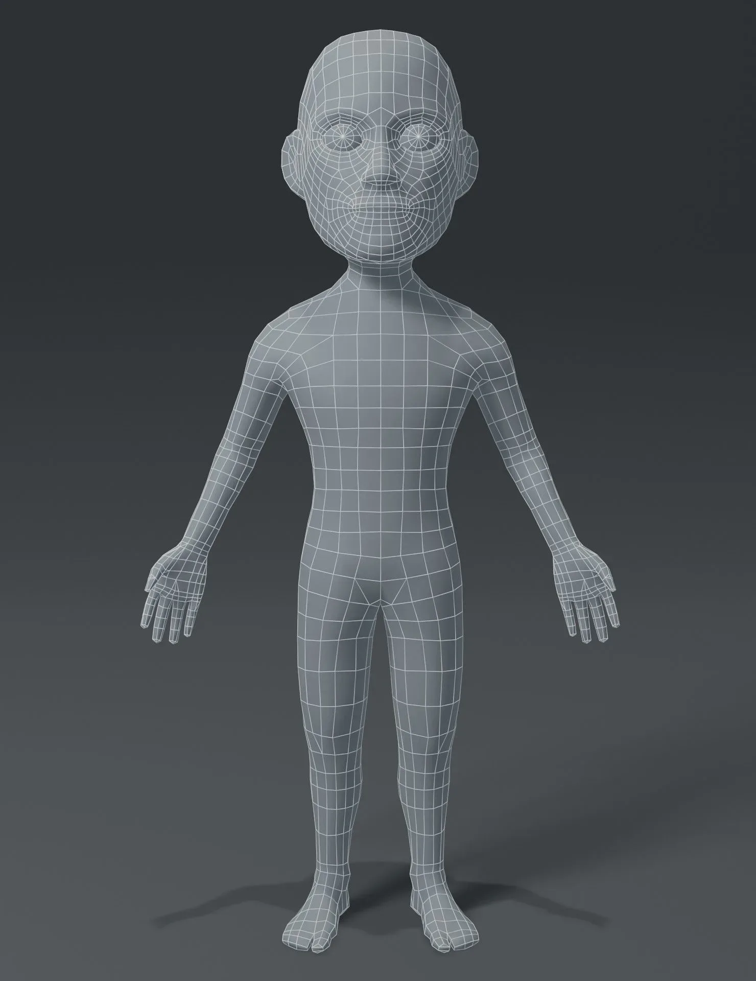 Male Body Cartoon Base Mesh 3D Model