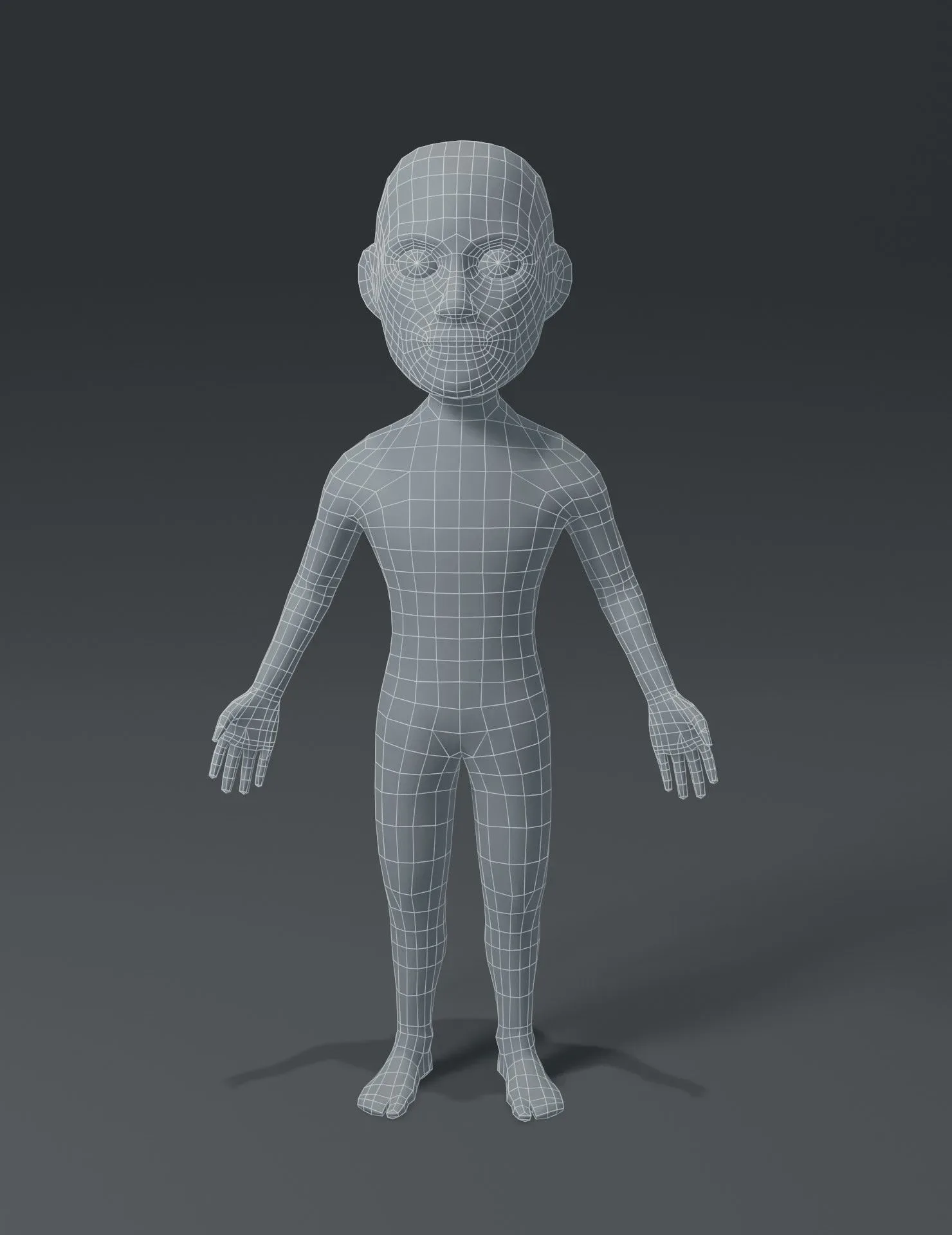 Male Body Cartoon Base Mesh 3D Model