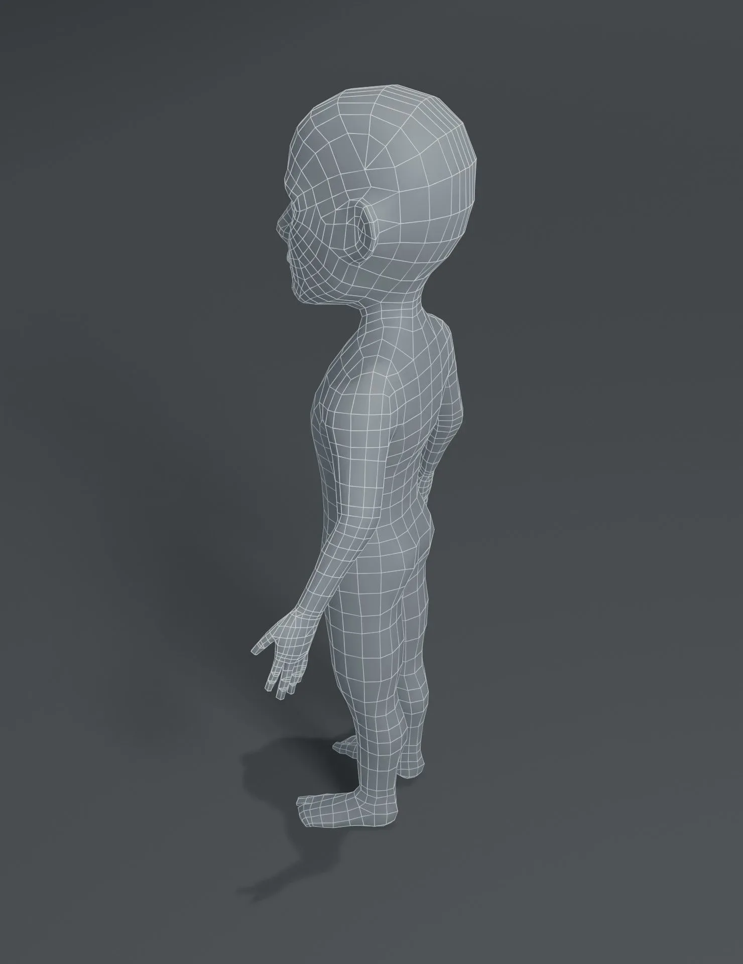 Male Body Cartoon Base Mesh 3D Model