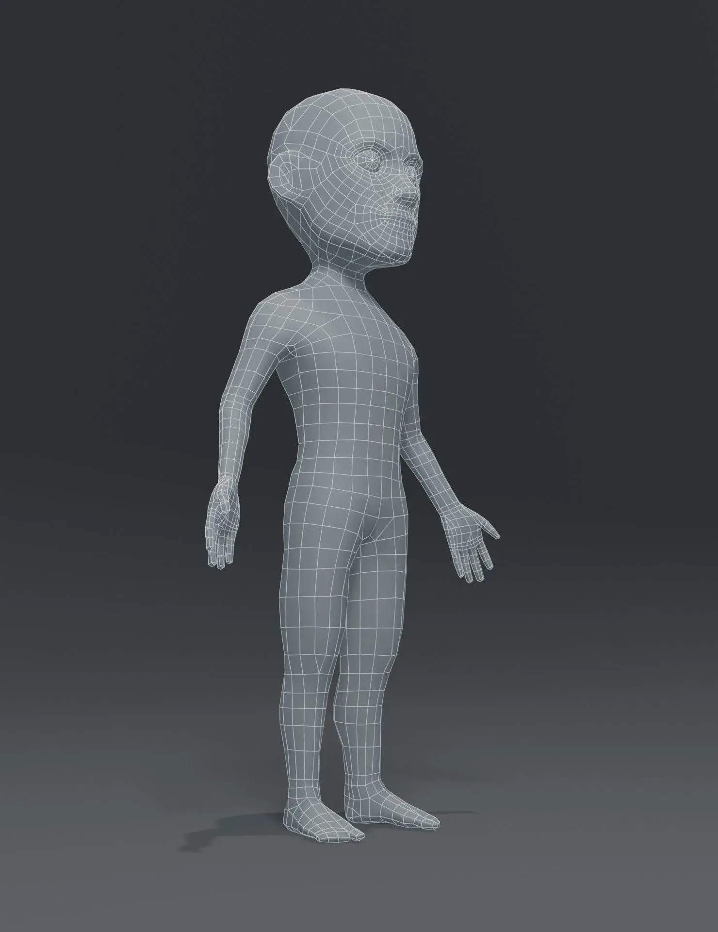 Male Body Cartoon Base Mesh 3D Model