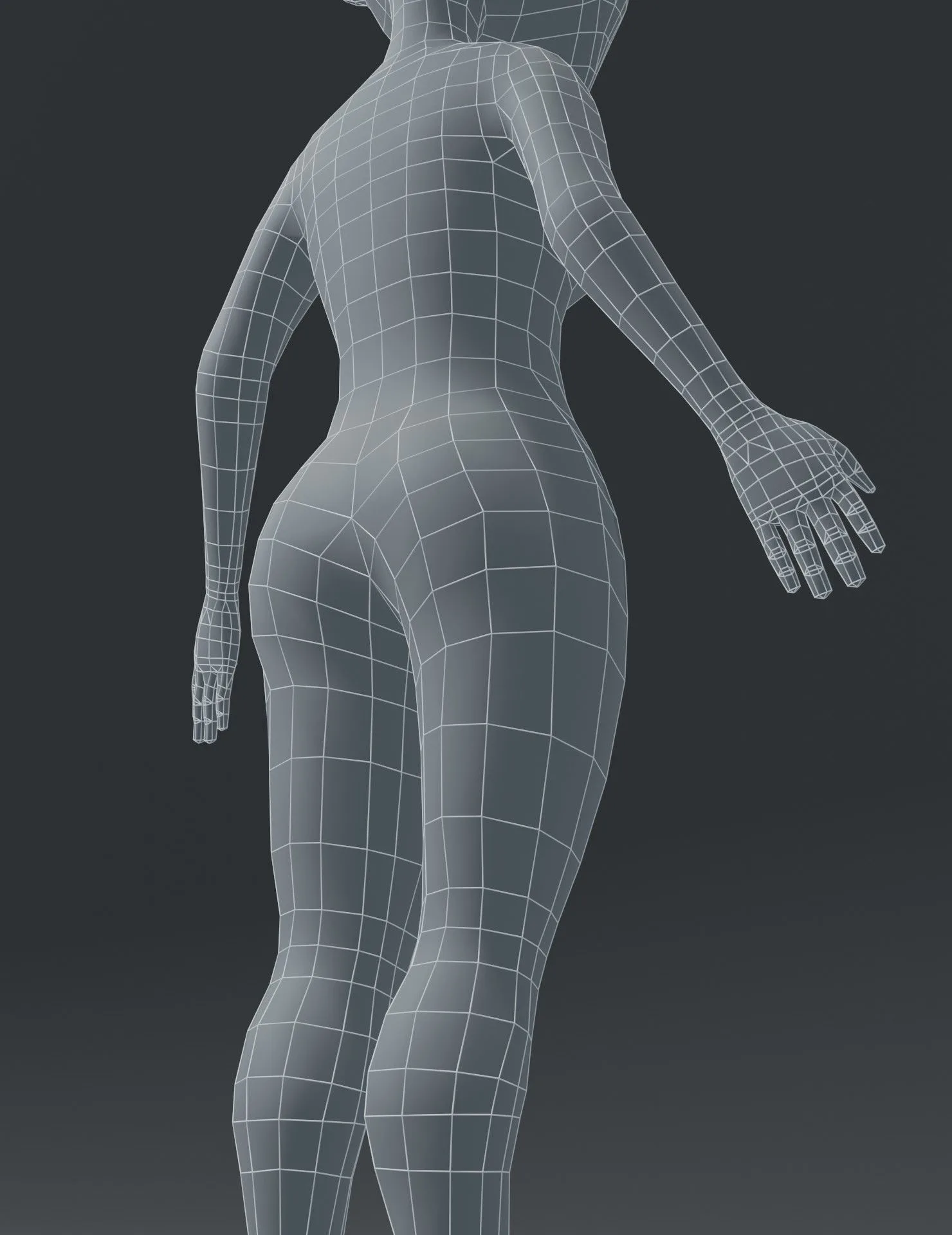 Female Body Cartoon Base Mesh 3D Model