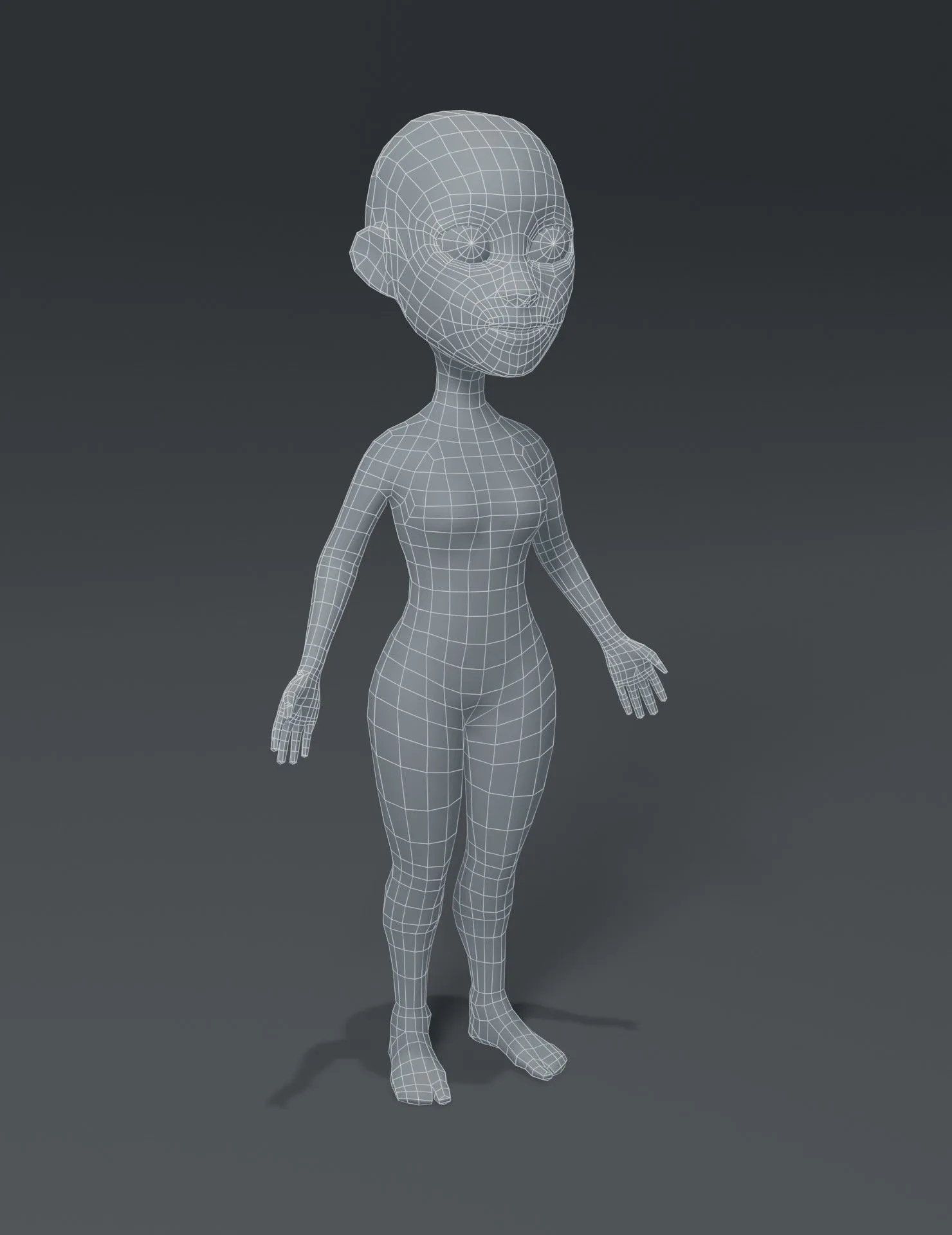 Female Body Cartoon Base Mesh 3D Model