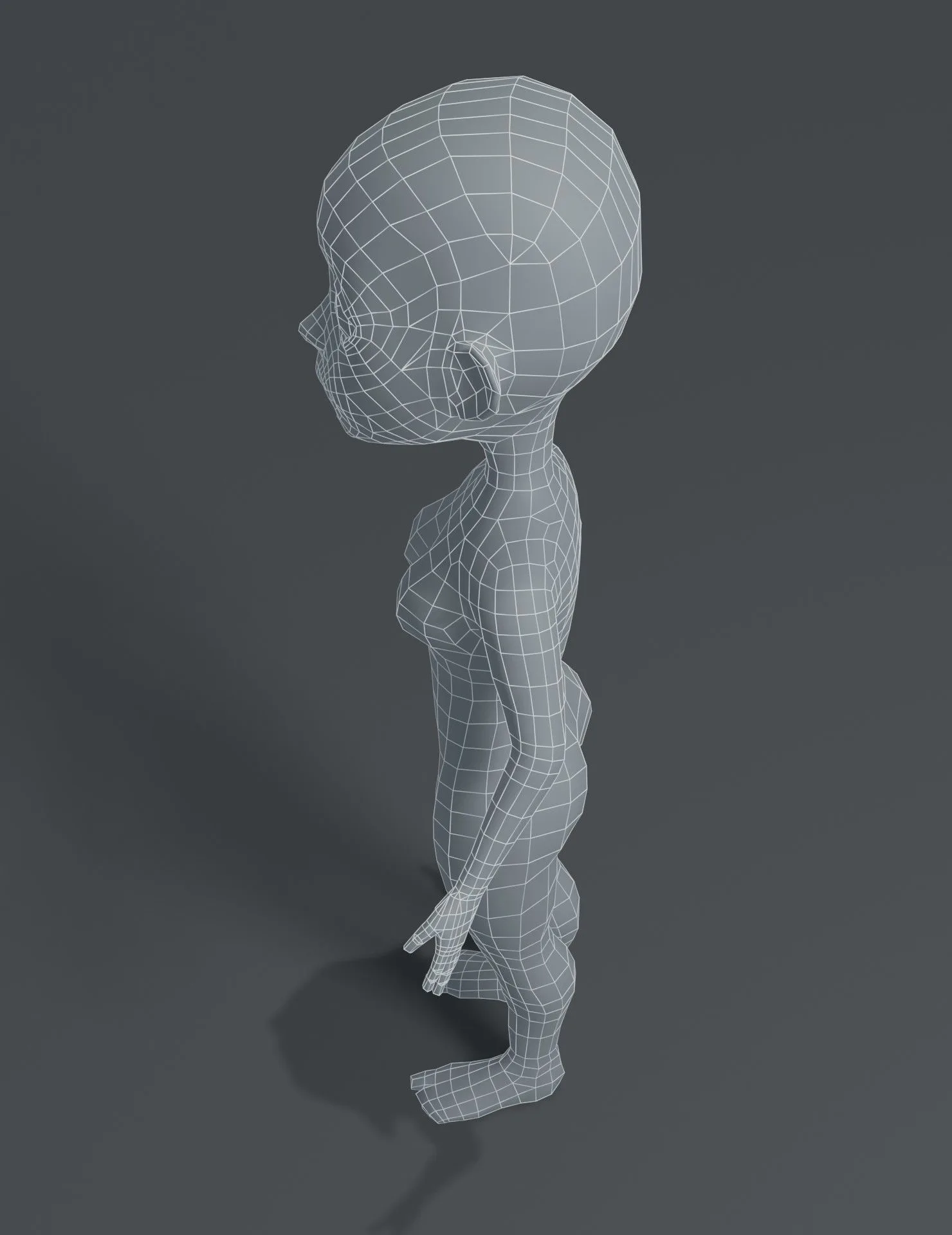 Female Body Cartoon Base Mesh 3D Model