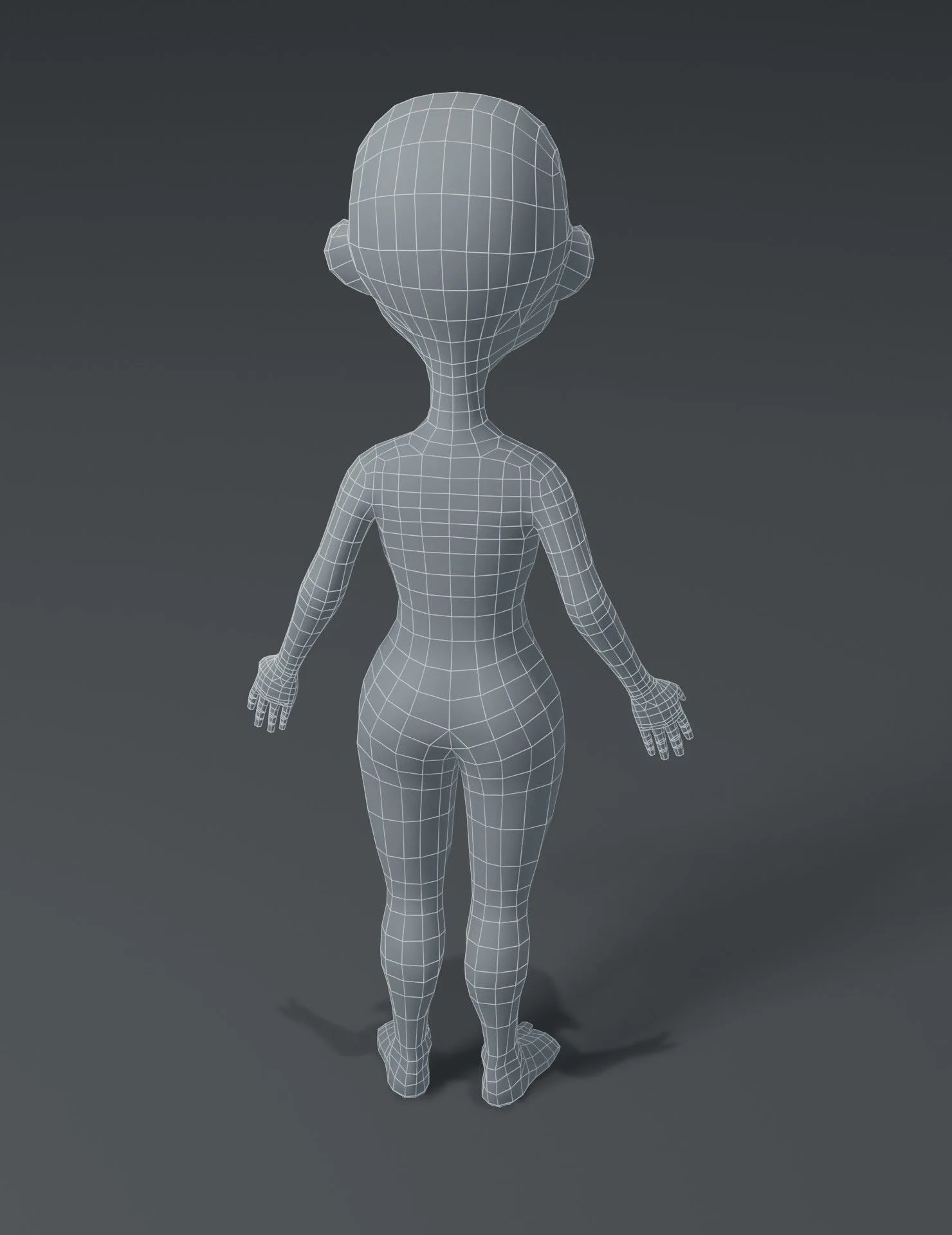 Female Body Cartoon Base Mesh 3D Model