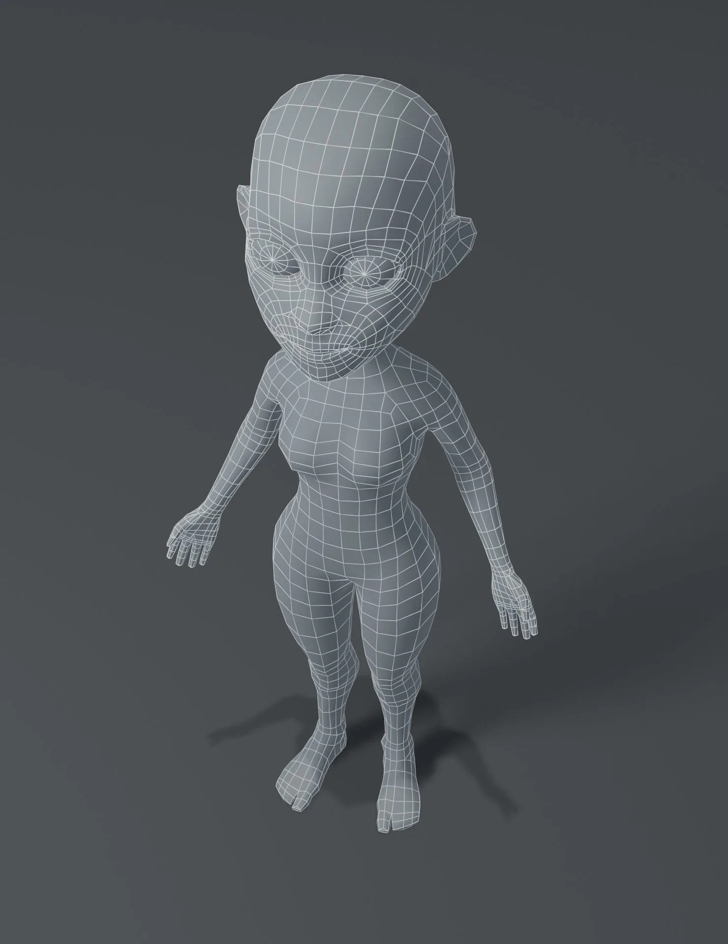 Female Body Cartoon Base Mesh 3D Model