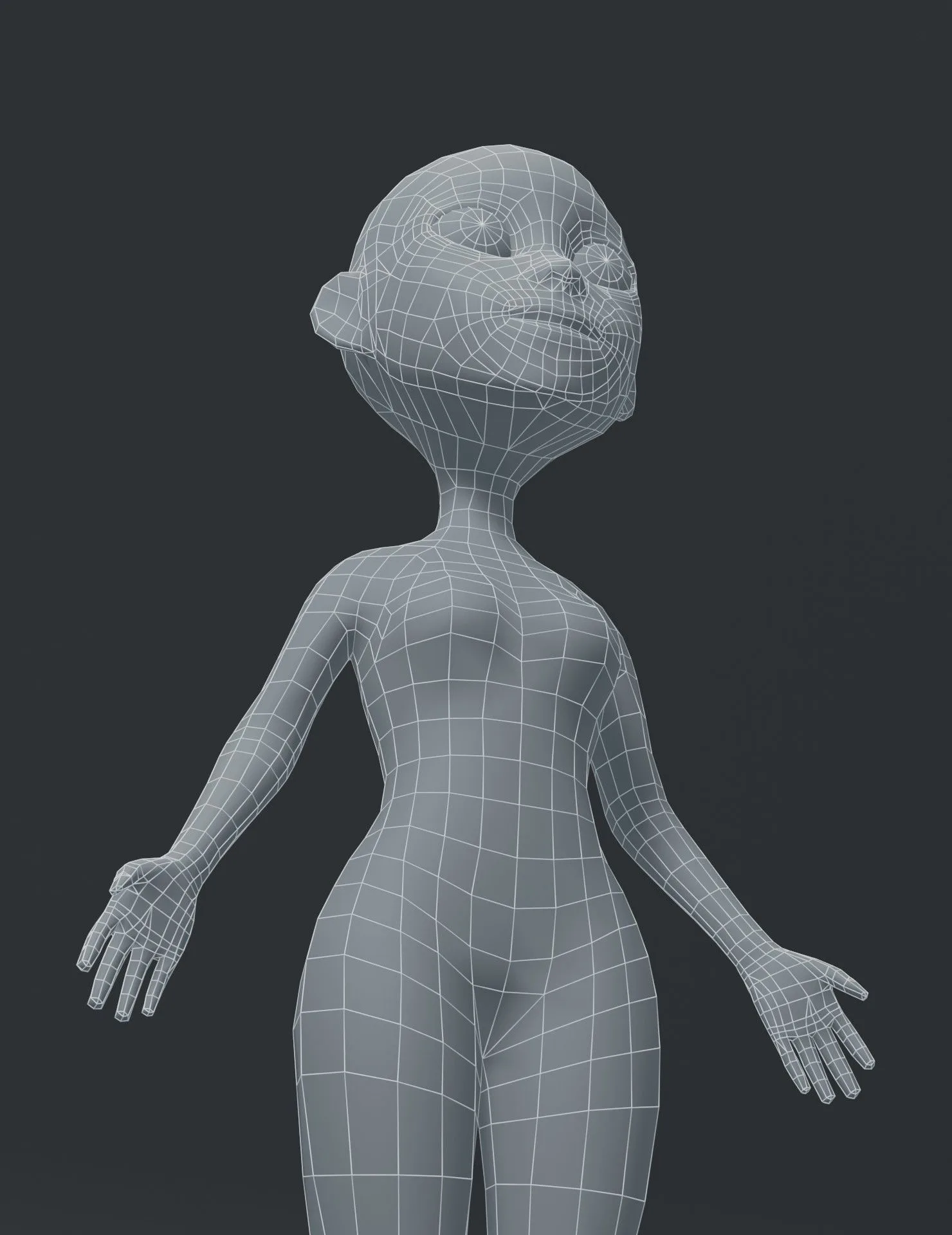 Female Body Cartoon Base Mesh 3D Model