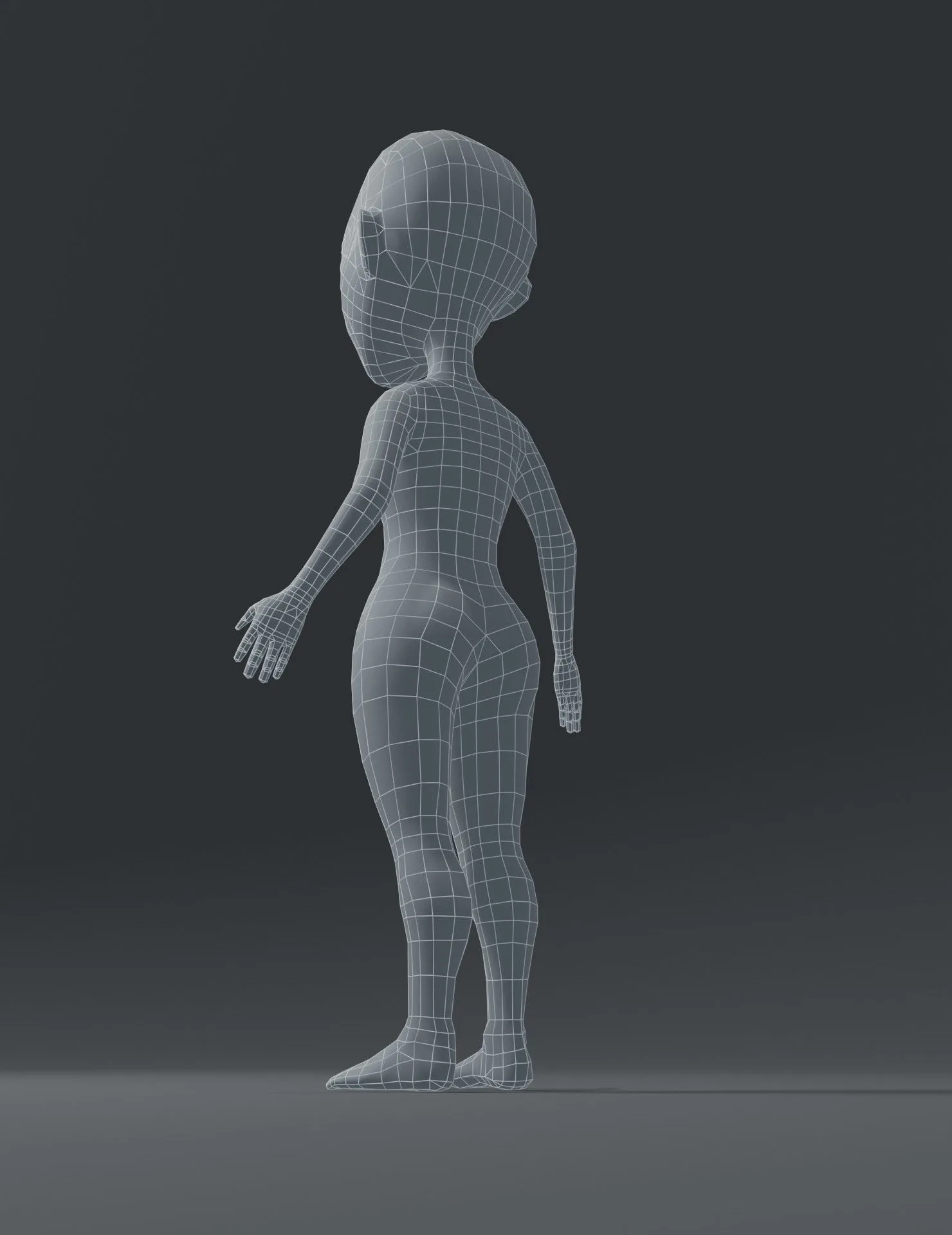 Female Body Cartoon Base Mesh 3D Model