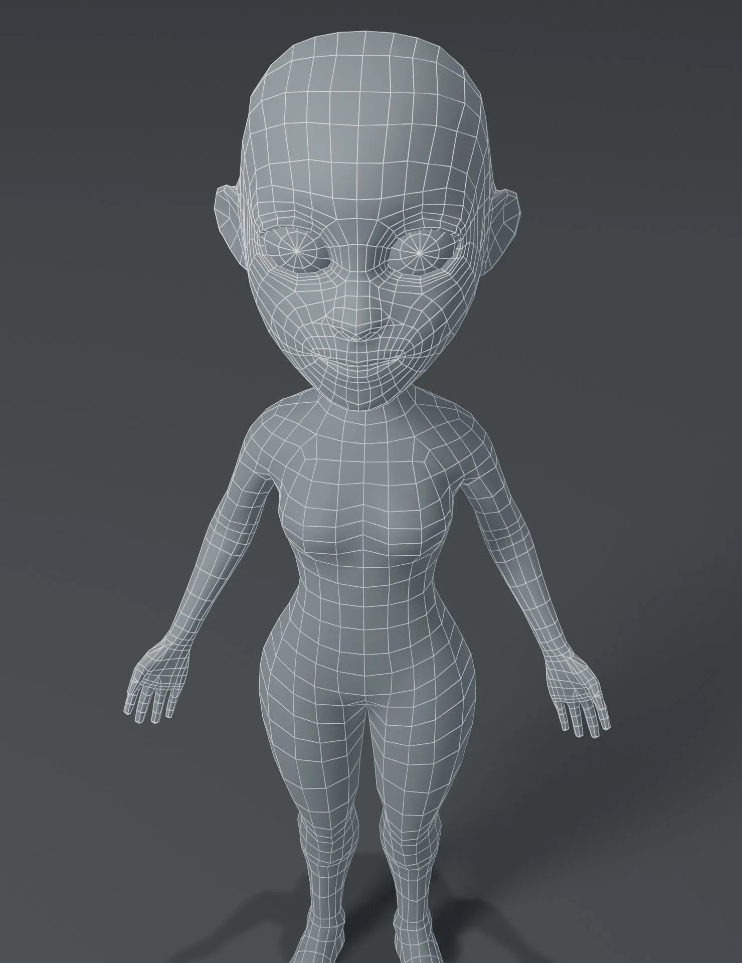 Female Body Cartoon Base Mesh 3D Model