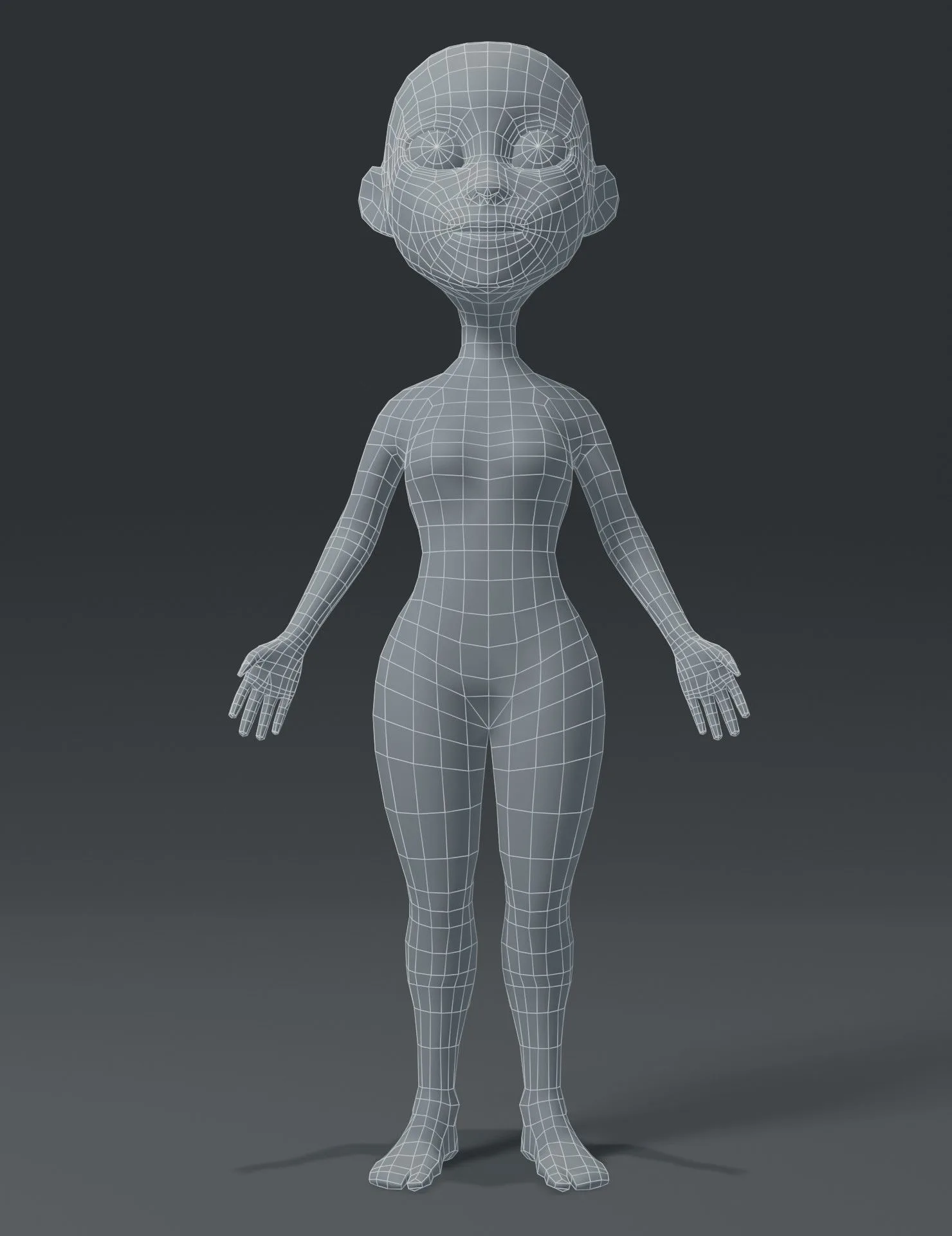 Female Body Cartoon Base Mesh 3D Model