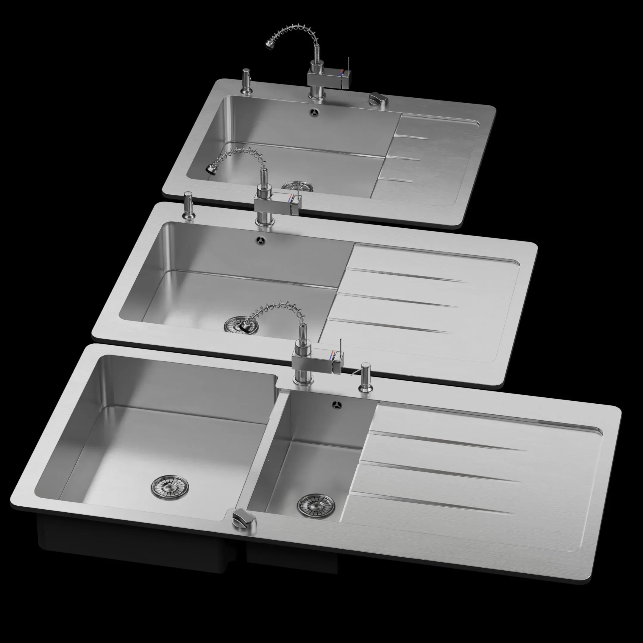 Double Bowl And Single Kitchen Sink-Lavello Sinks