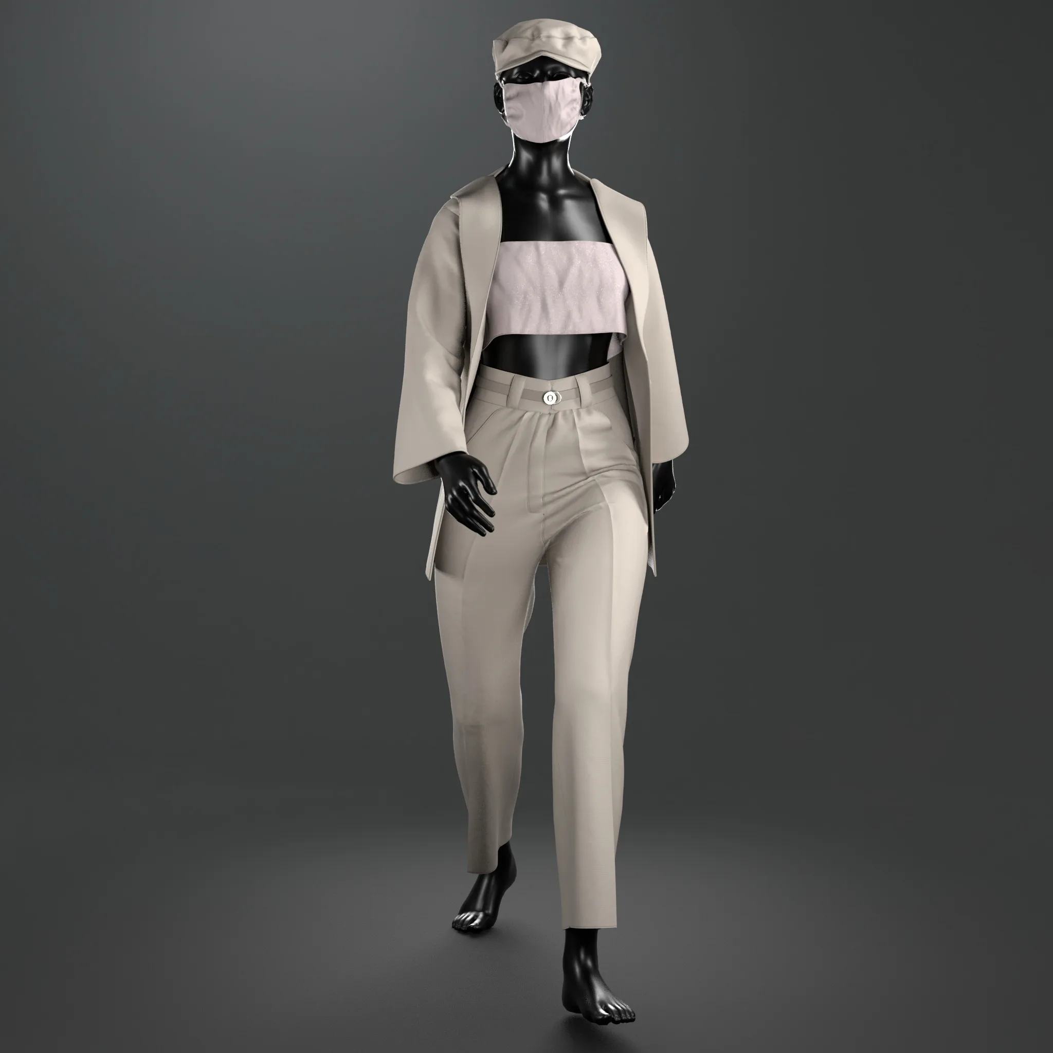 Minimal outfit (Marvelous Designer & Clo3d & FBX & OBJ & Texture)