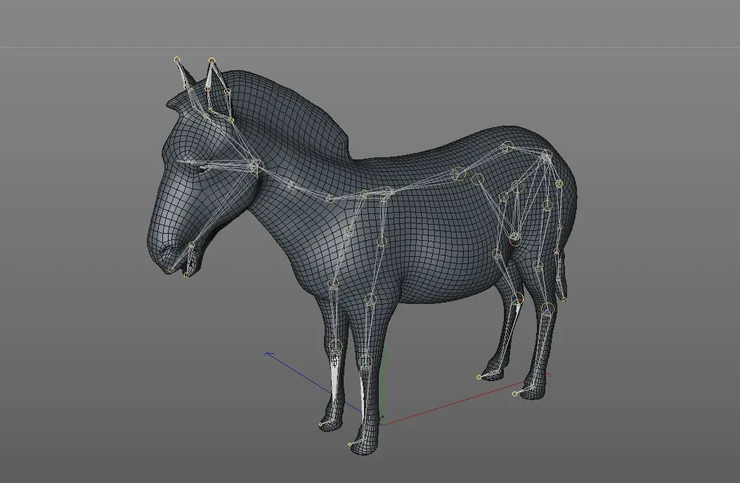 Zebra rigged 3d model