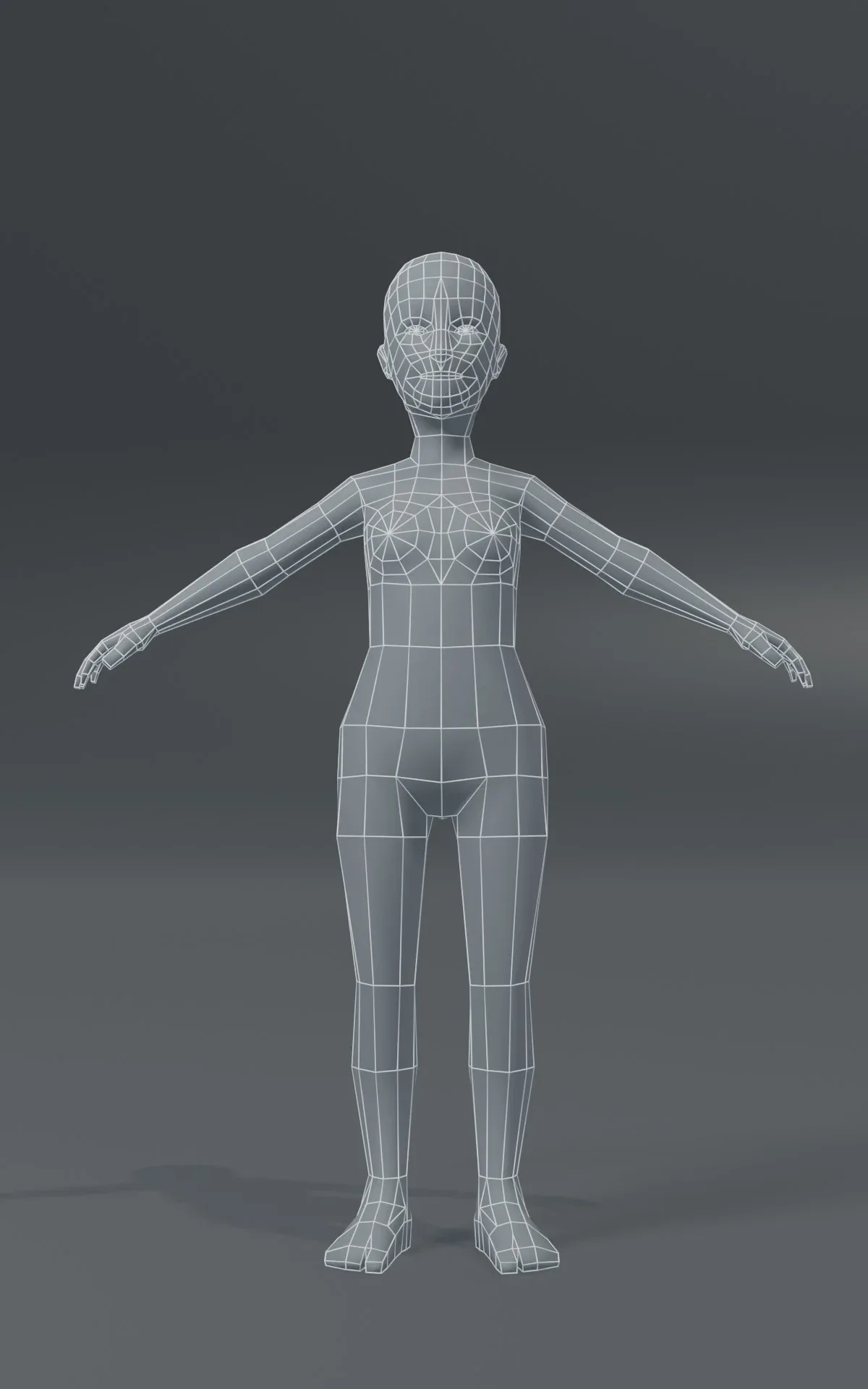 Human Body Base Mesh 3D Model Family Pack 1000 Polygons