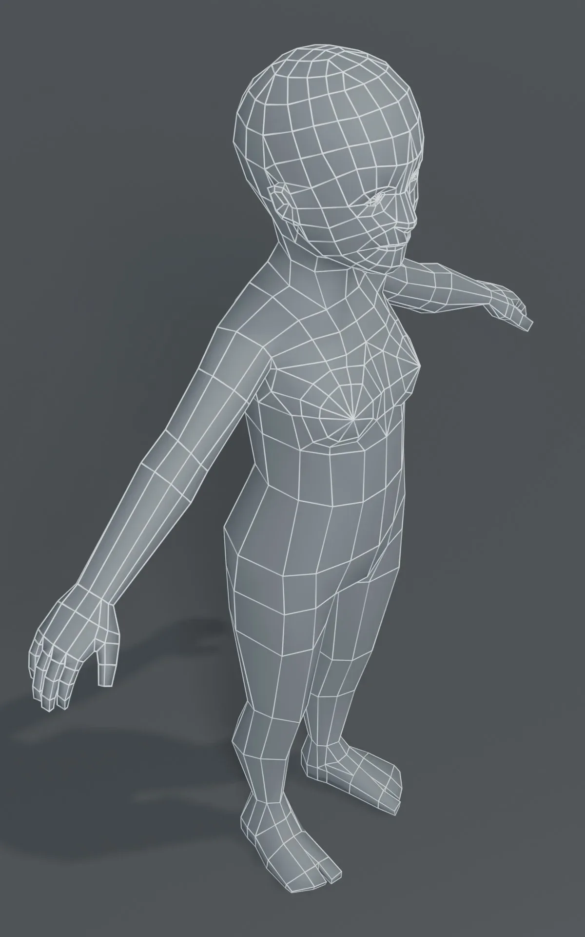 Human Body Base Mesh 3D Model Family Pack 1000 Polygons