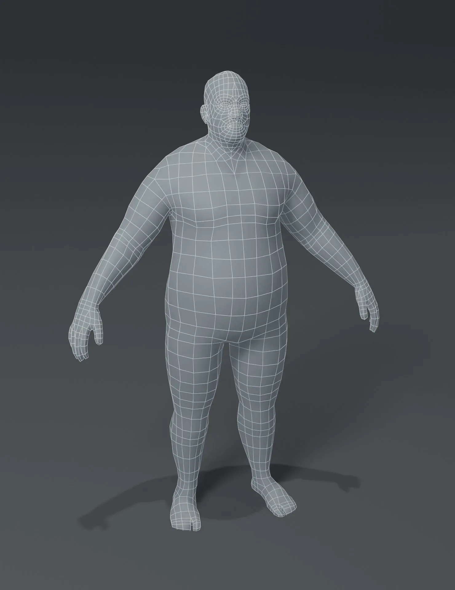Fat Human Body Base Mesh 3D Model Family Pack
