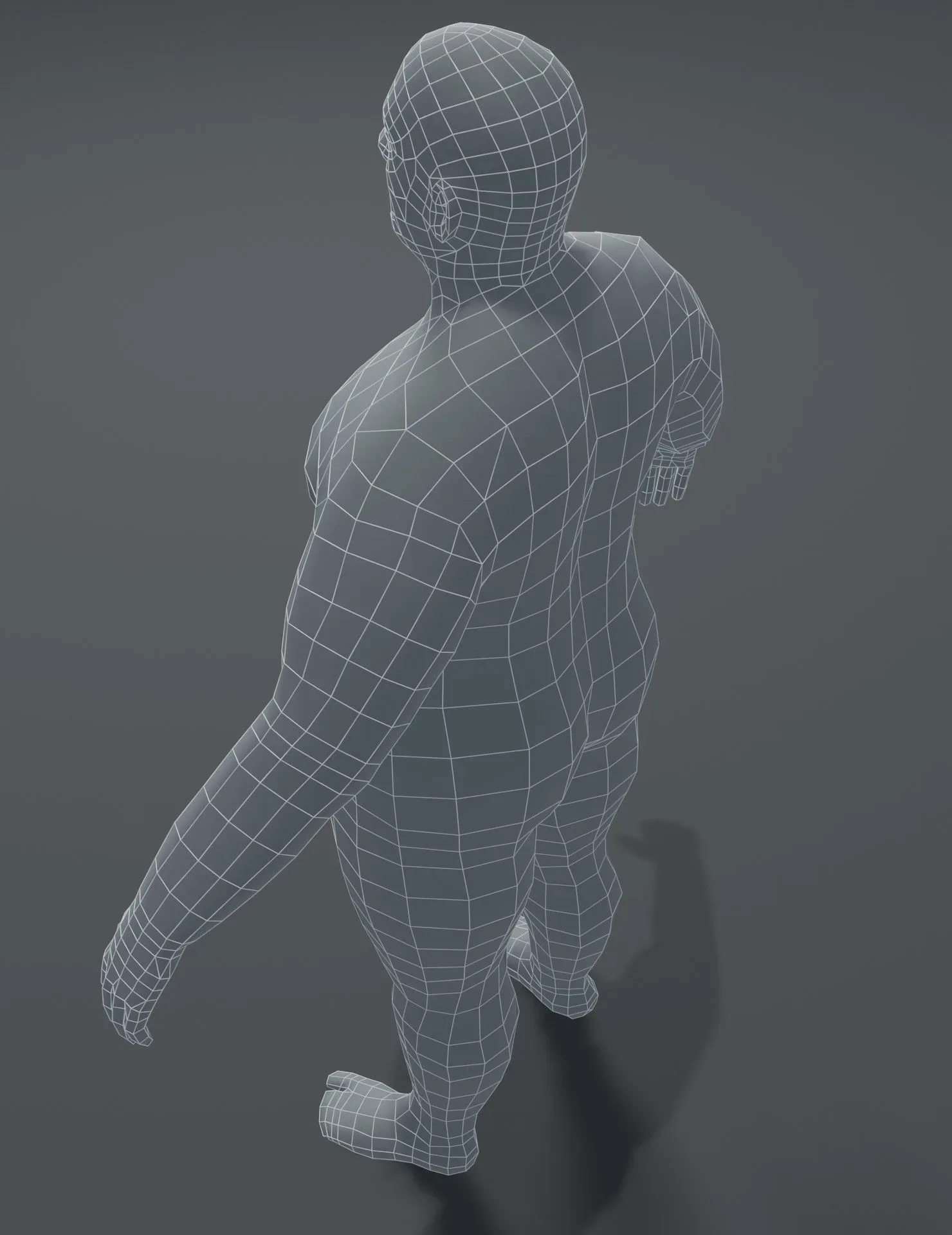 Fat Human Body Base Mesh 3D Model Family Pack