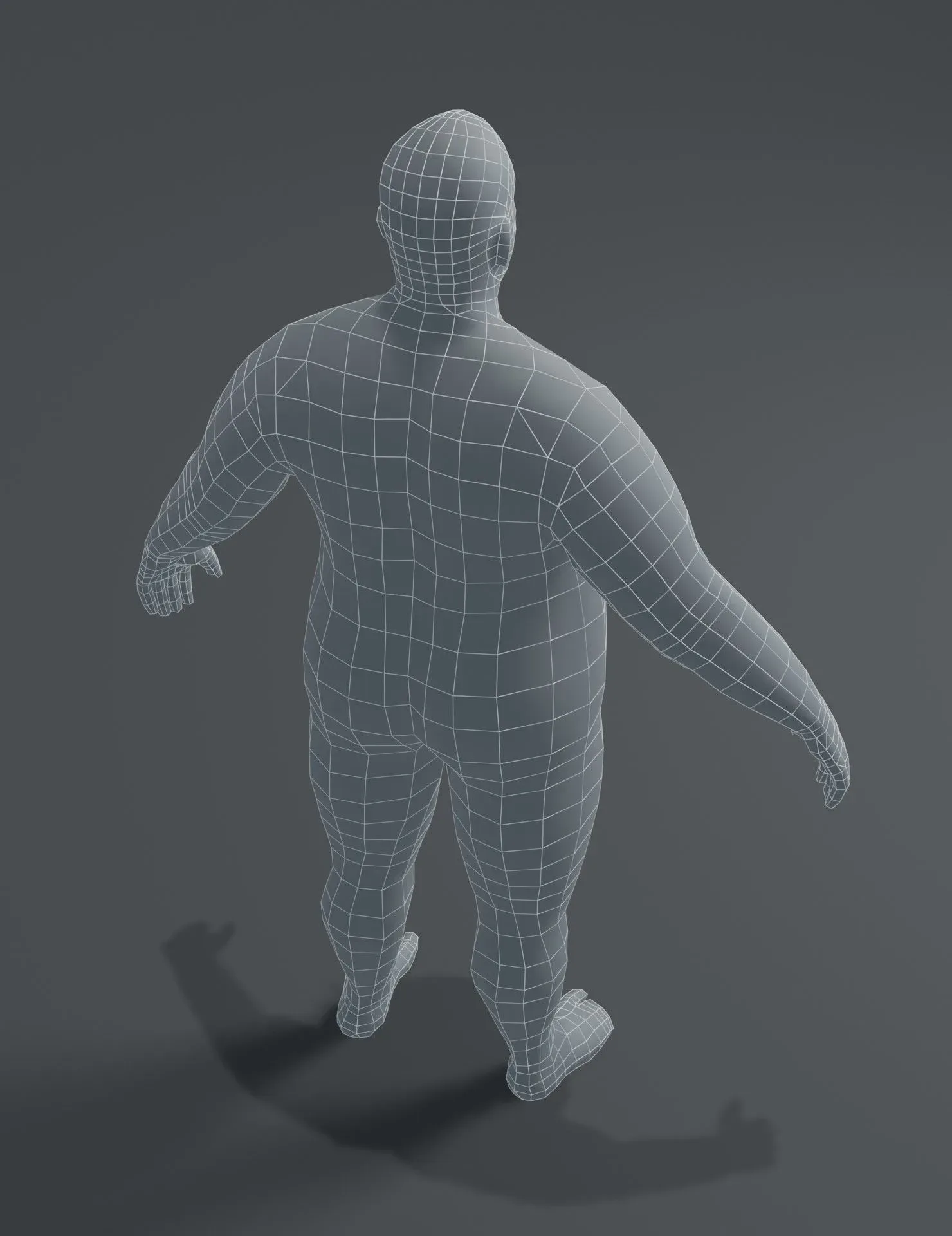 Fat Human Body Base Mesh 3D Model Family Pack