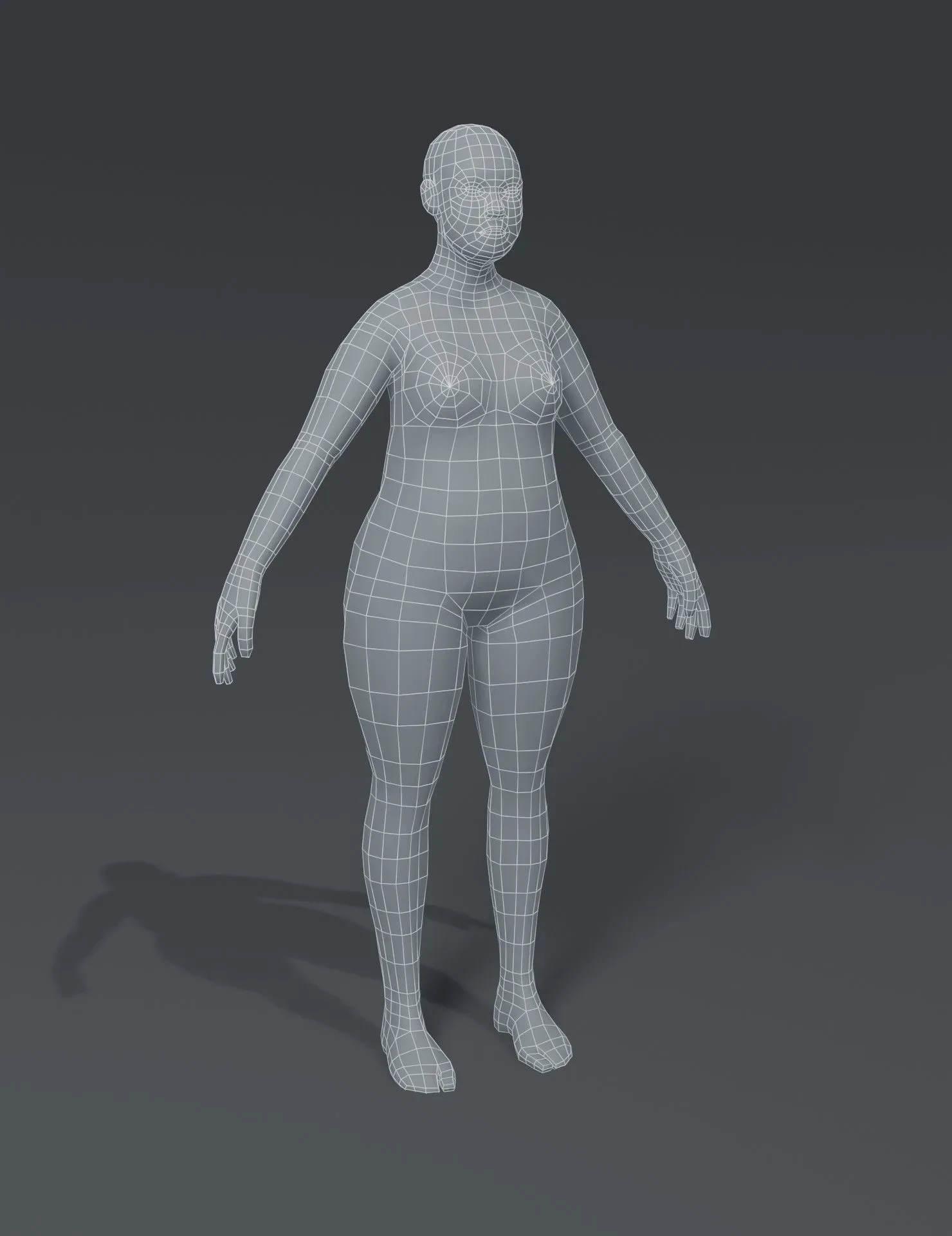 Fat Human Body Base Mesh 3D Model Family Pack