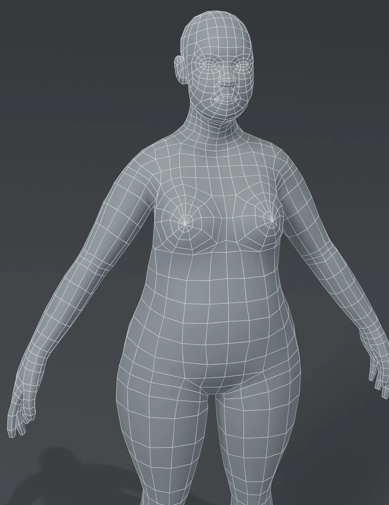 Fat Human Body Base Mesh 3D Model Family Pack