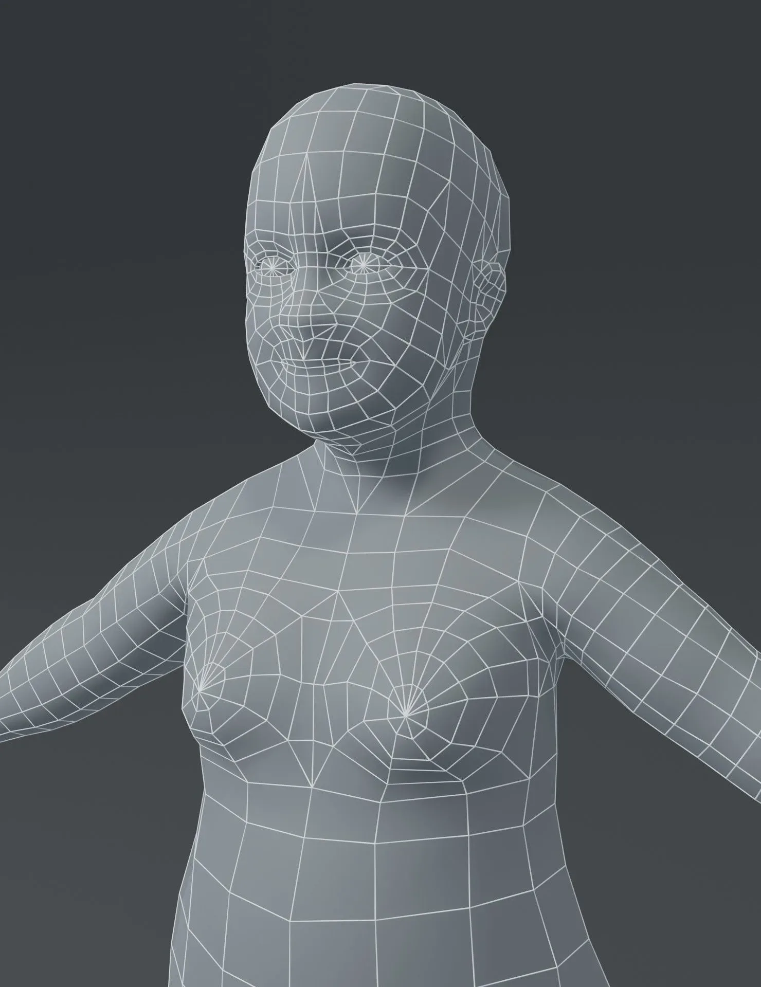 Fat Human Body Base Mesh 3D Model Family Pack