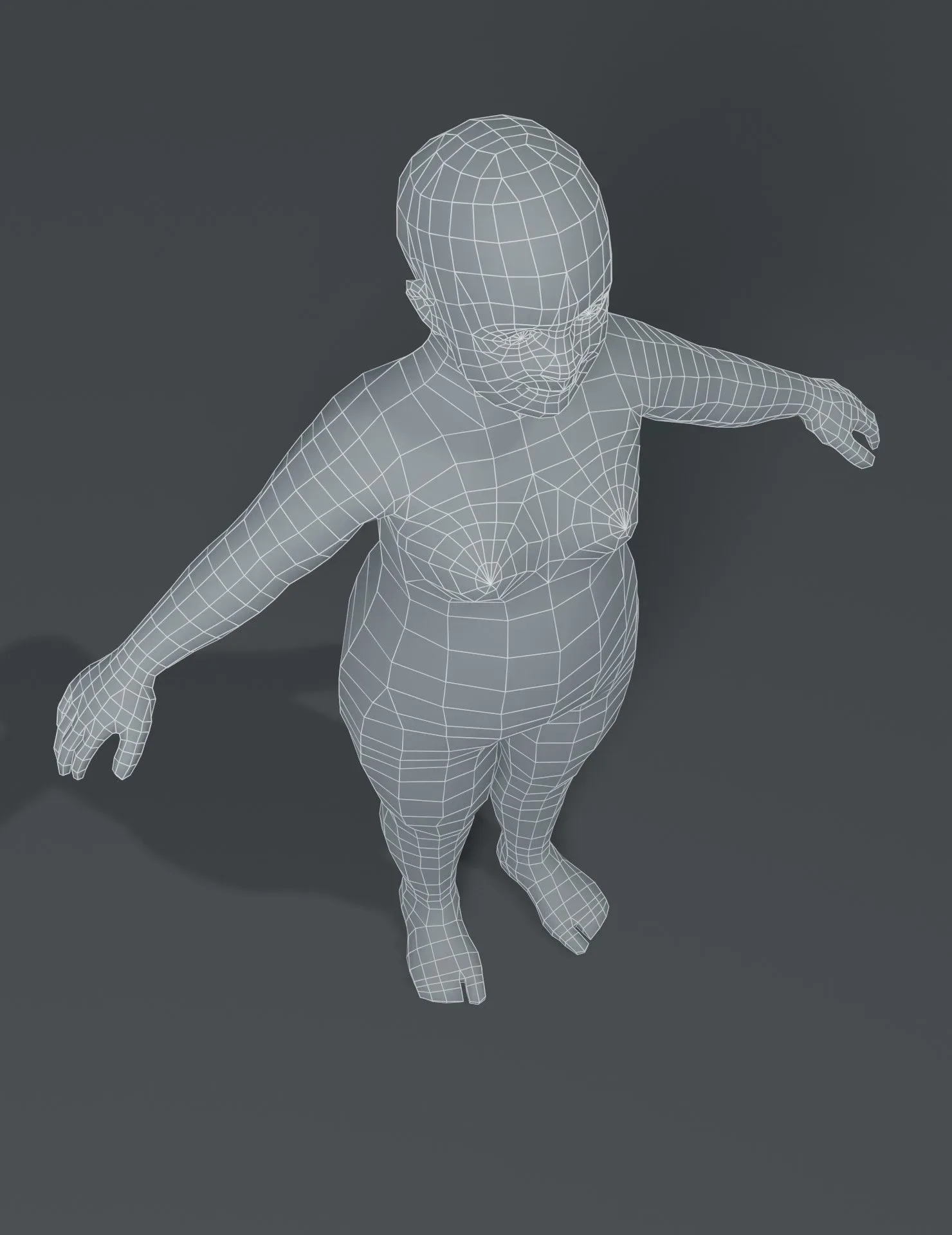 Fat Human Body Base Mesh 3D Model Family Pack