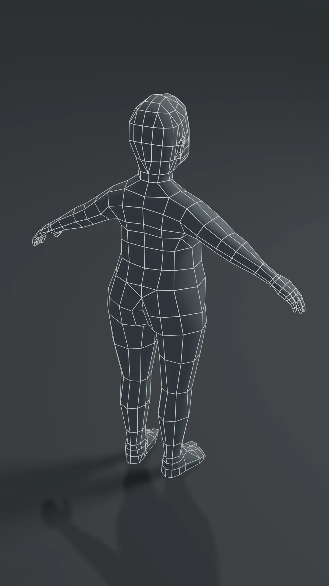 Fat Body Base Mesh 3D Model Family Pack 1000 Polygons