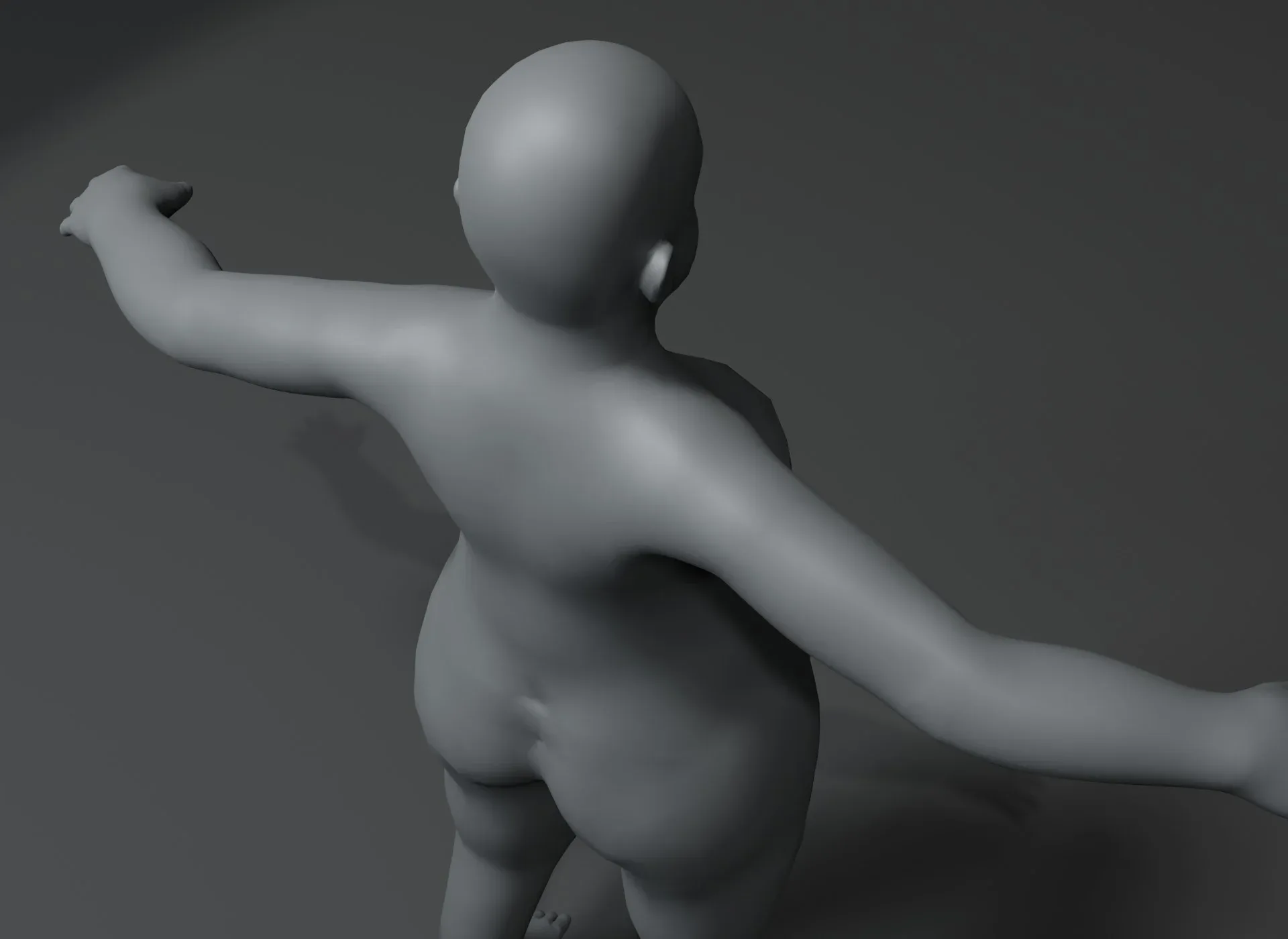 Fat Human Body Base Mesh 3D Model Family Pack 20k Polygons