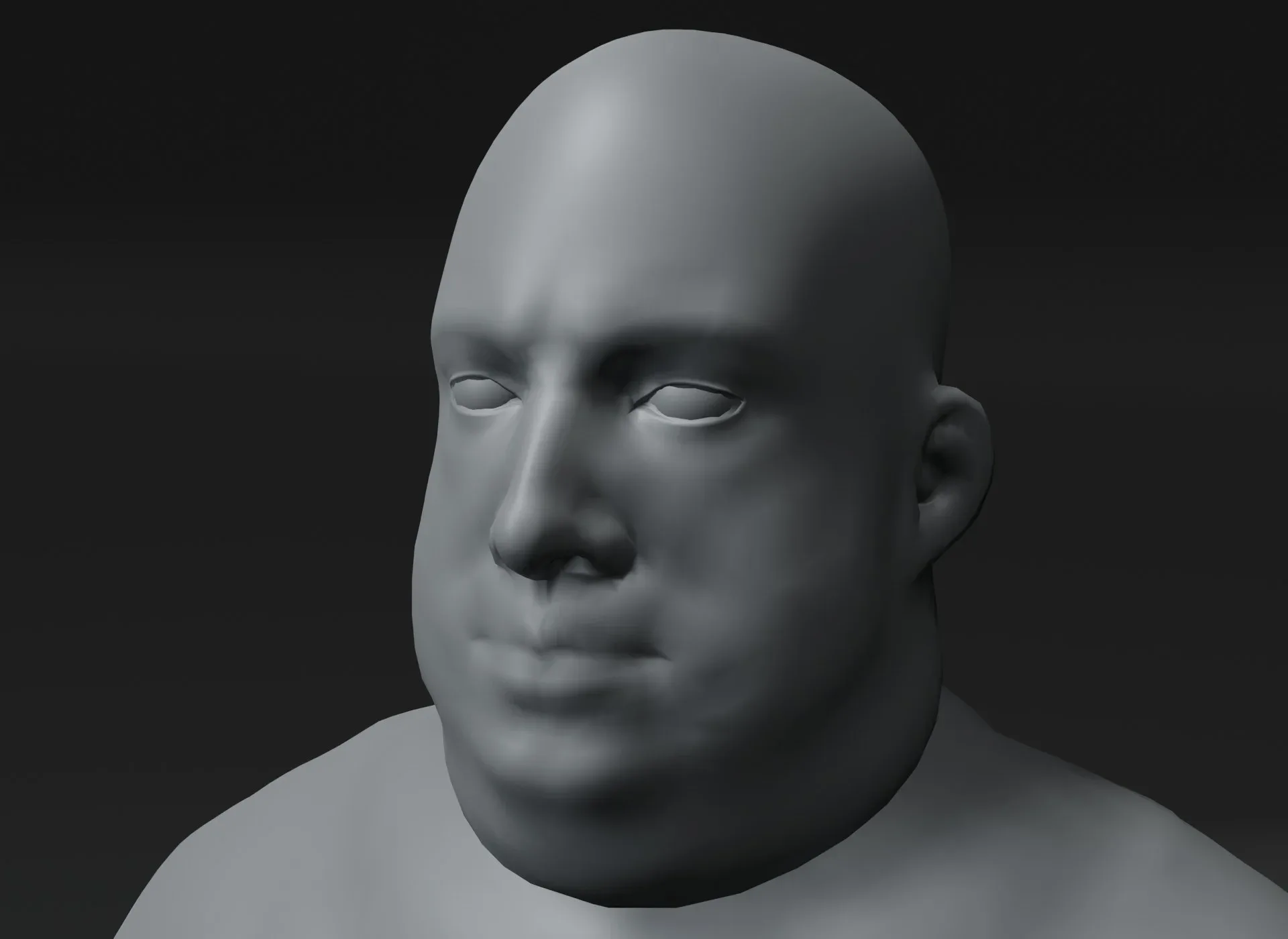 Fat Human Body Base Mesh 3D Model Family Pack 20k Polygons