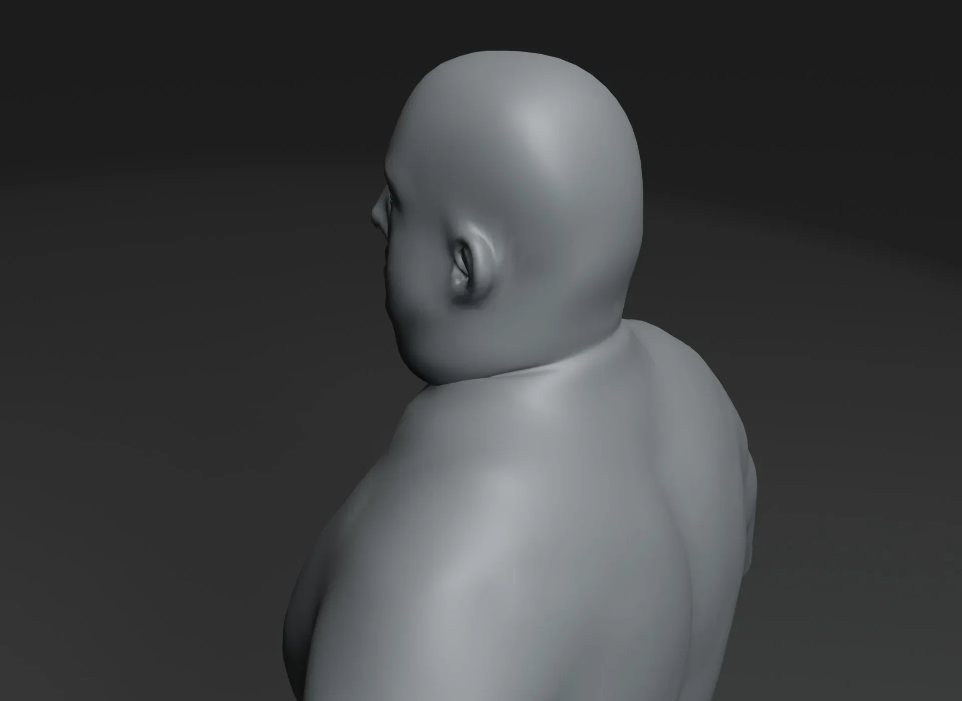 Fat Human Body Base Mesh 3D Model Family Pack 20k Polygons